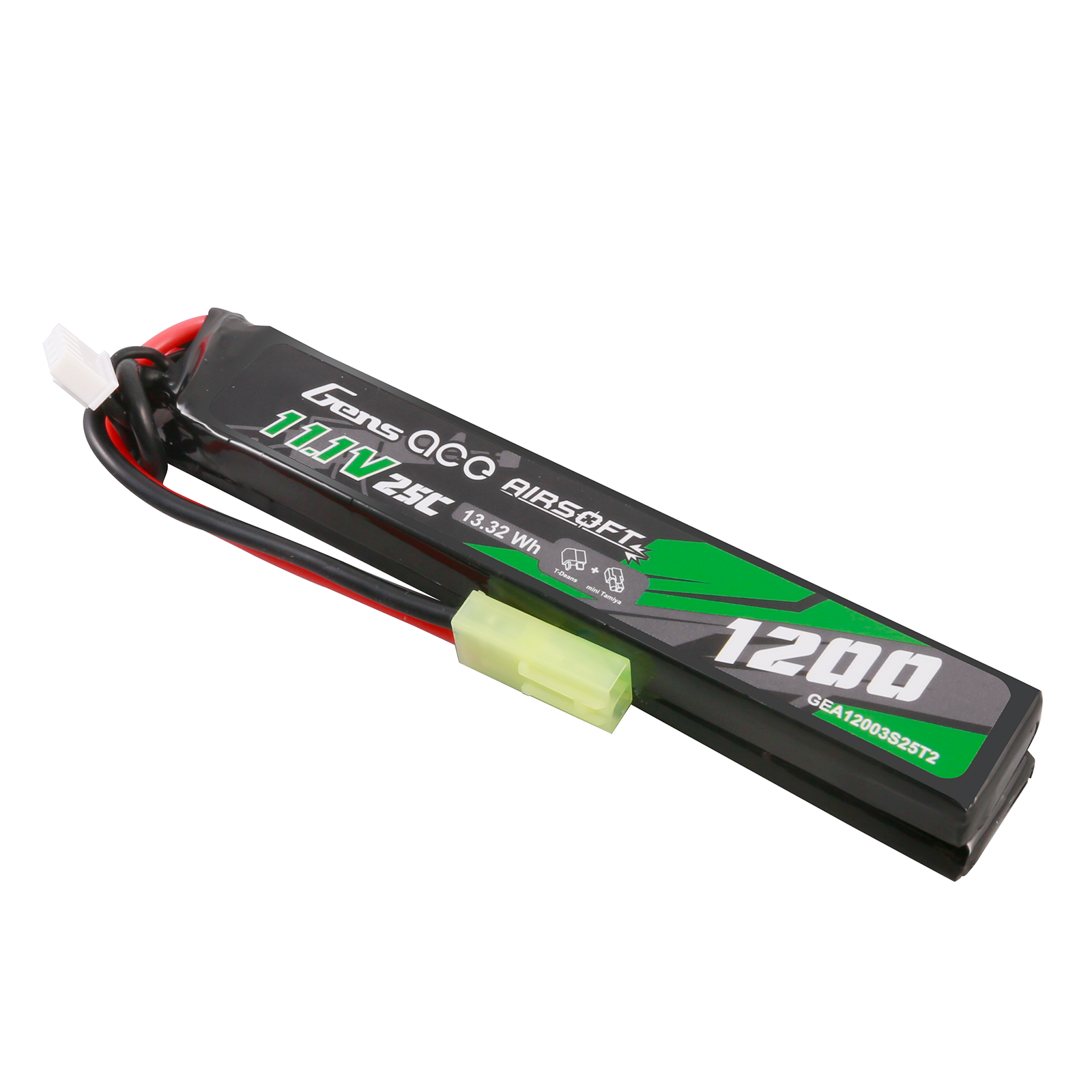 Gens Ace Airsoft 1200mAh 3S 11,1V batterie LiPo Saddle Tamiya
