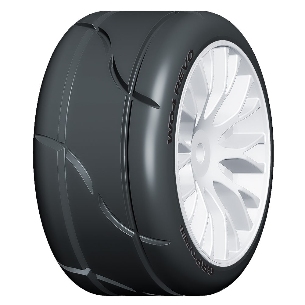 GRP W04 XM2 pneu TC 1/5 collé jante blanche paire