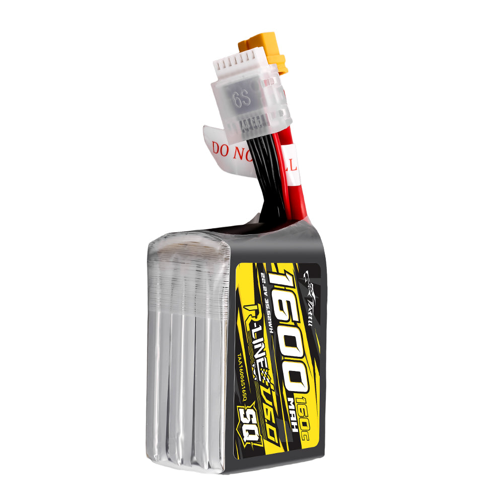 Tattu R-Line 1600mAh 6S 160C batterie Lipo XT60 SQ V6