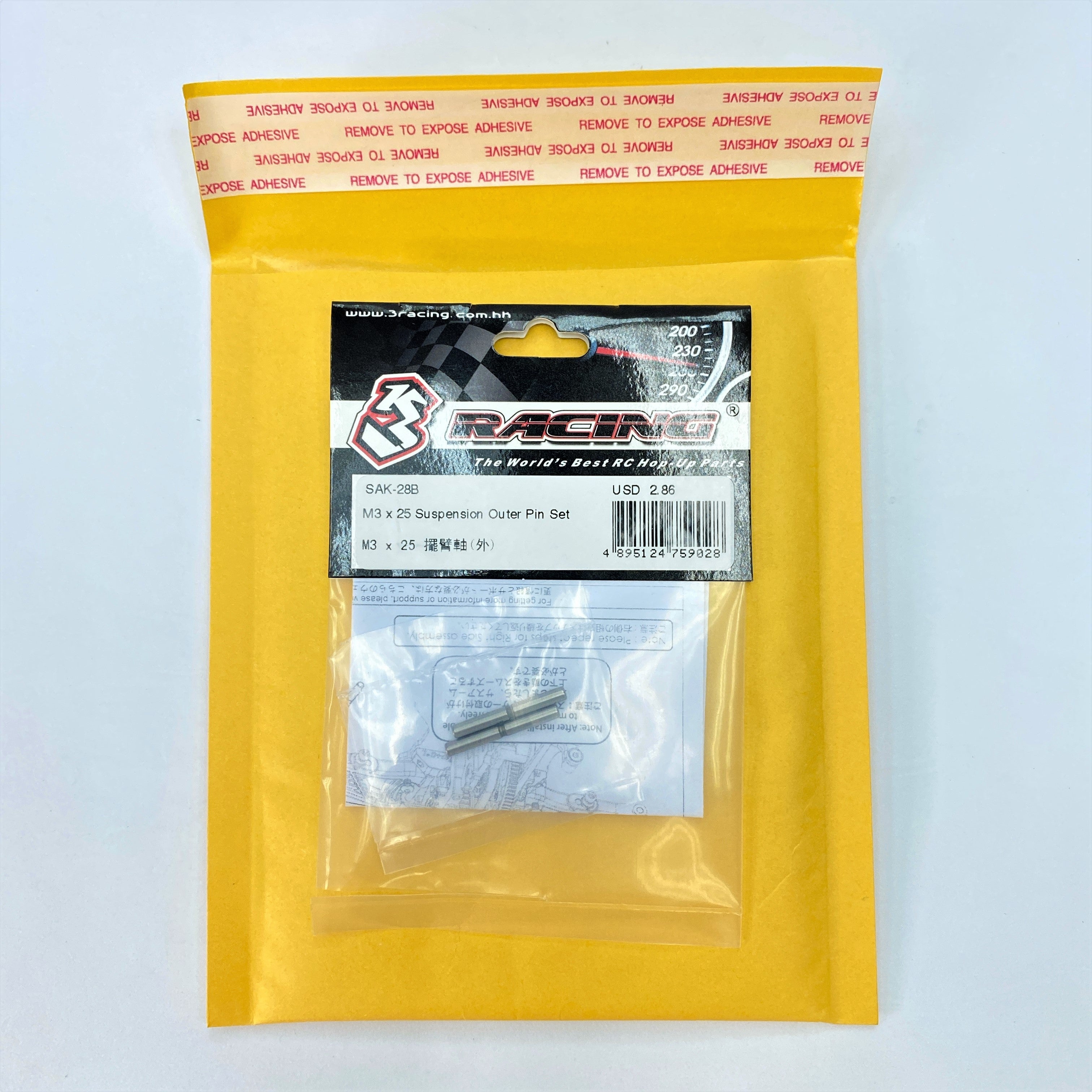 3RACING PARTS SAK-28B axe suspension M3x25 extérieur