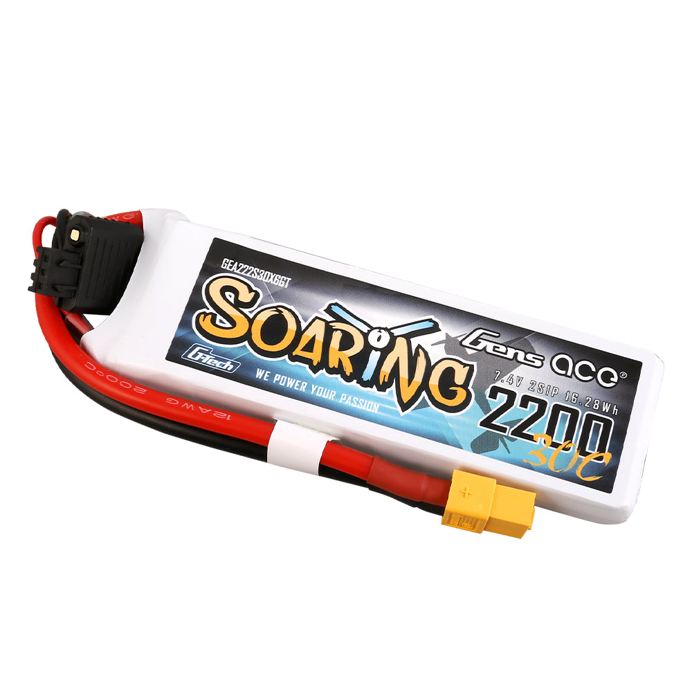 Gens Ace Soaring 2200mAh 2S batterie LiPo XT60 30C
