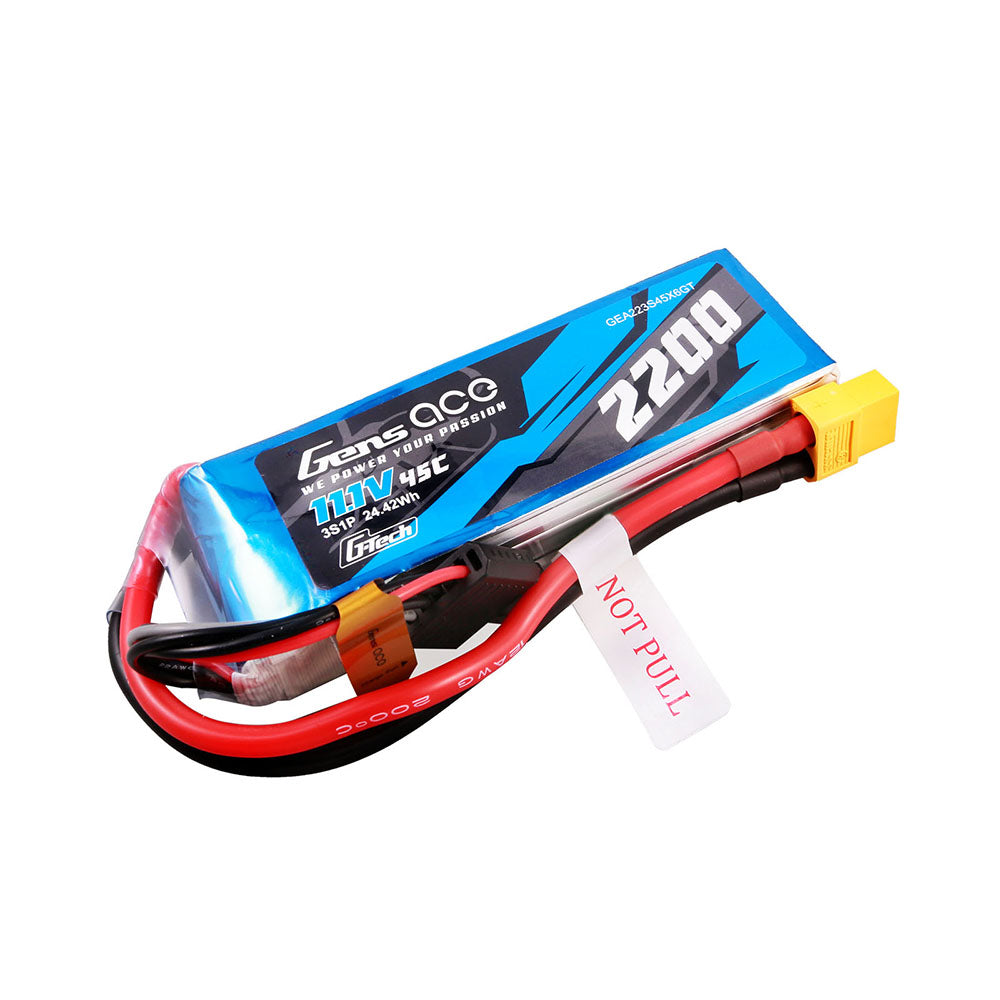Gens Ace Air 2200mAh 3S 45C Batterie LiPo XT60 Heli