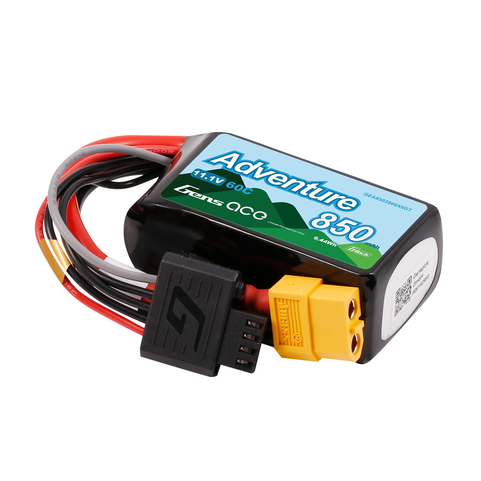 Gens Ace Adventure 850mAh 3S 11.1V Batterie Lipo XT60
