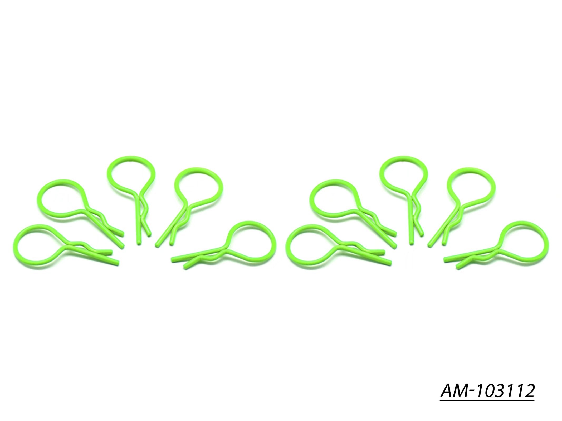 Arrowmax AM-103112 Clips Carrosserie 1/10 Vert Fluo x10