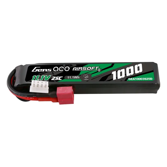 Gens ace 1000mAh 3S batterie airsoft 11,1V T-Plug