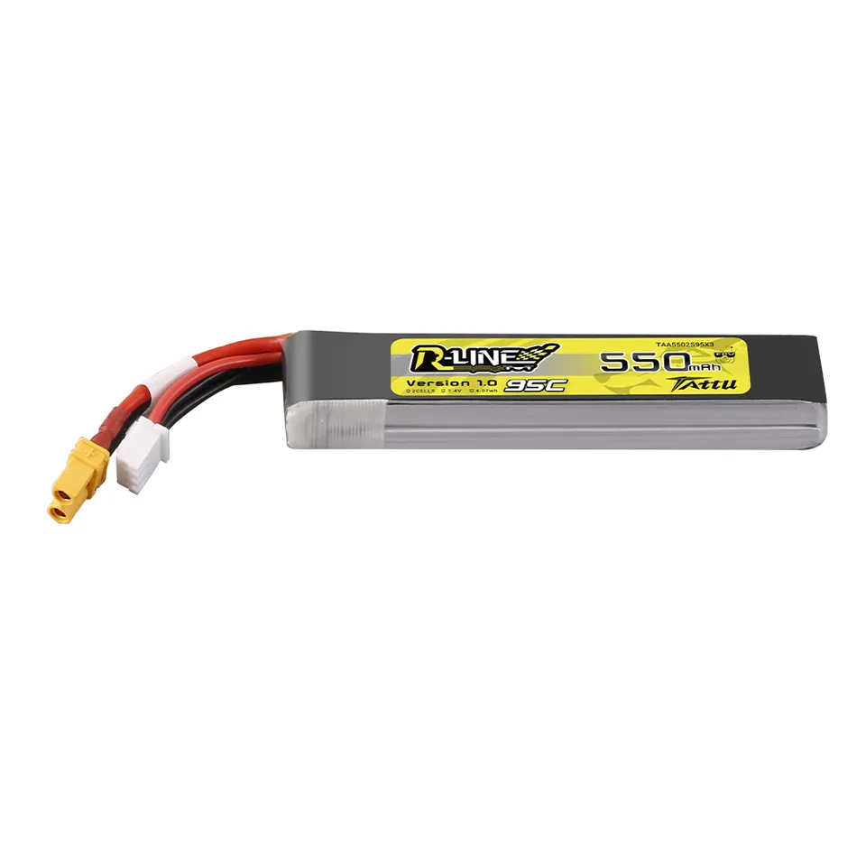 Tattu R-Line 550mAh 2S 95C batterie LiPo 7,4V Long