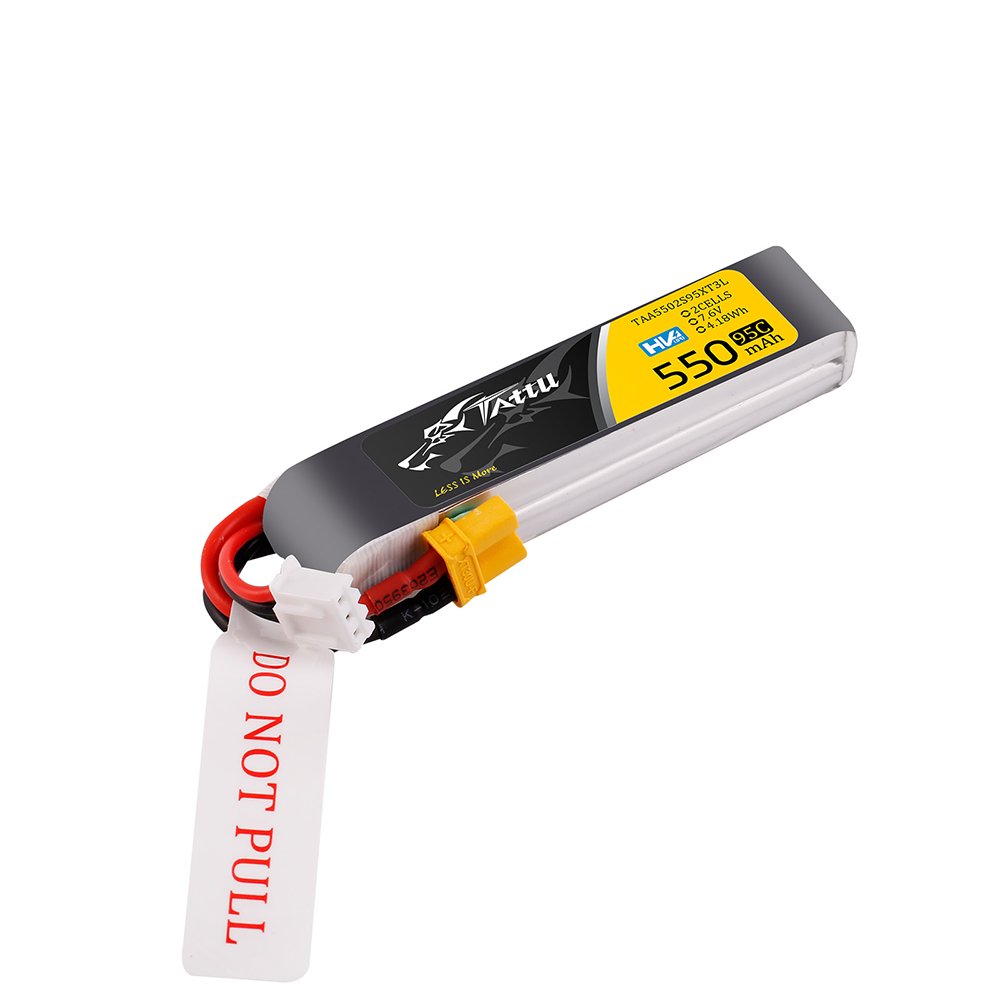 Tattu FPV 550mAh 2S batterie lipo HV XT30 95C