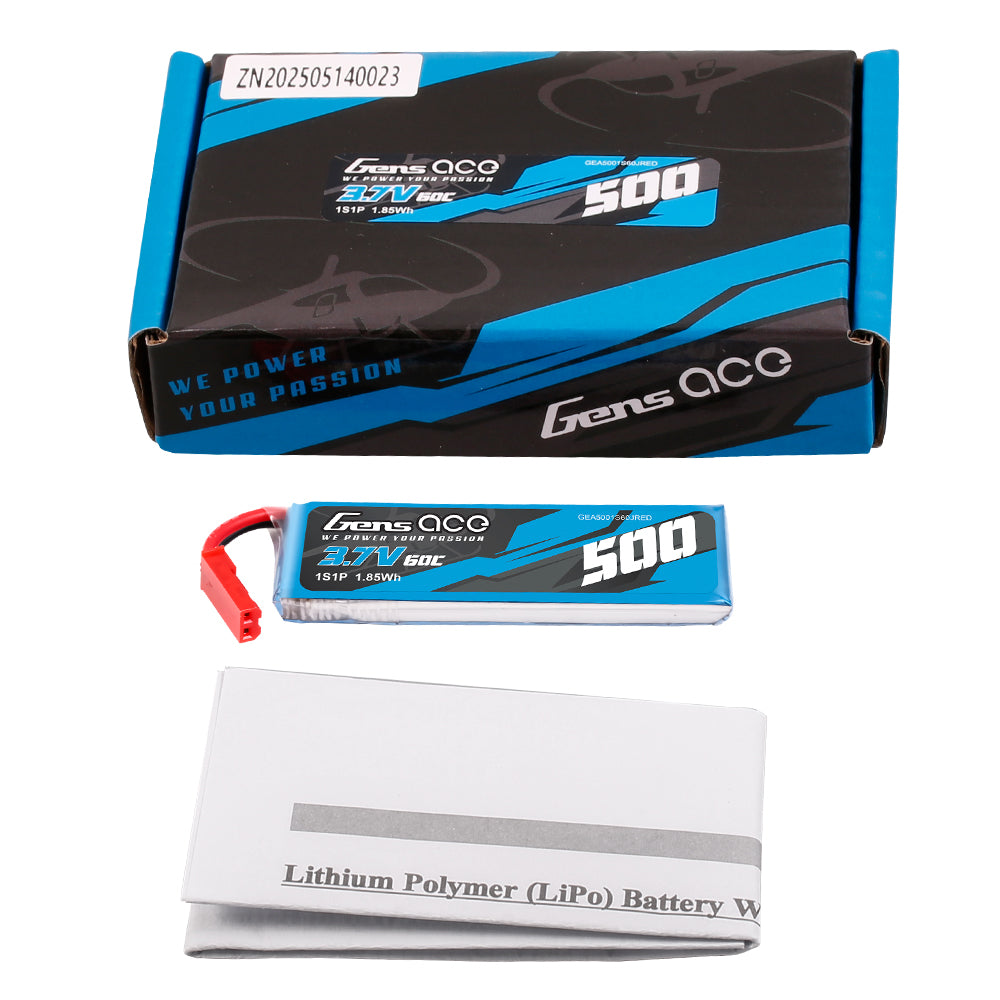 Gens Ace Air Classic 500mAh 1S batterie LiPo 60C JST