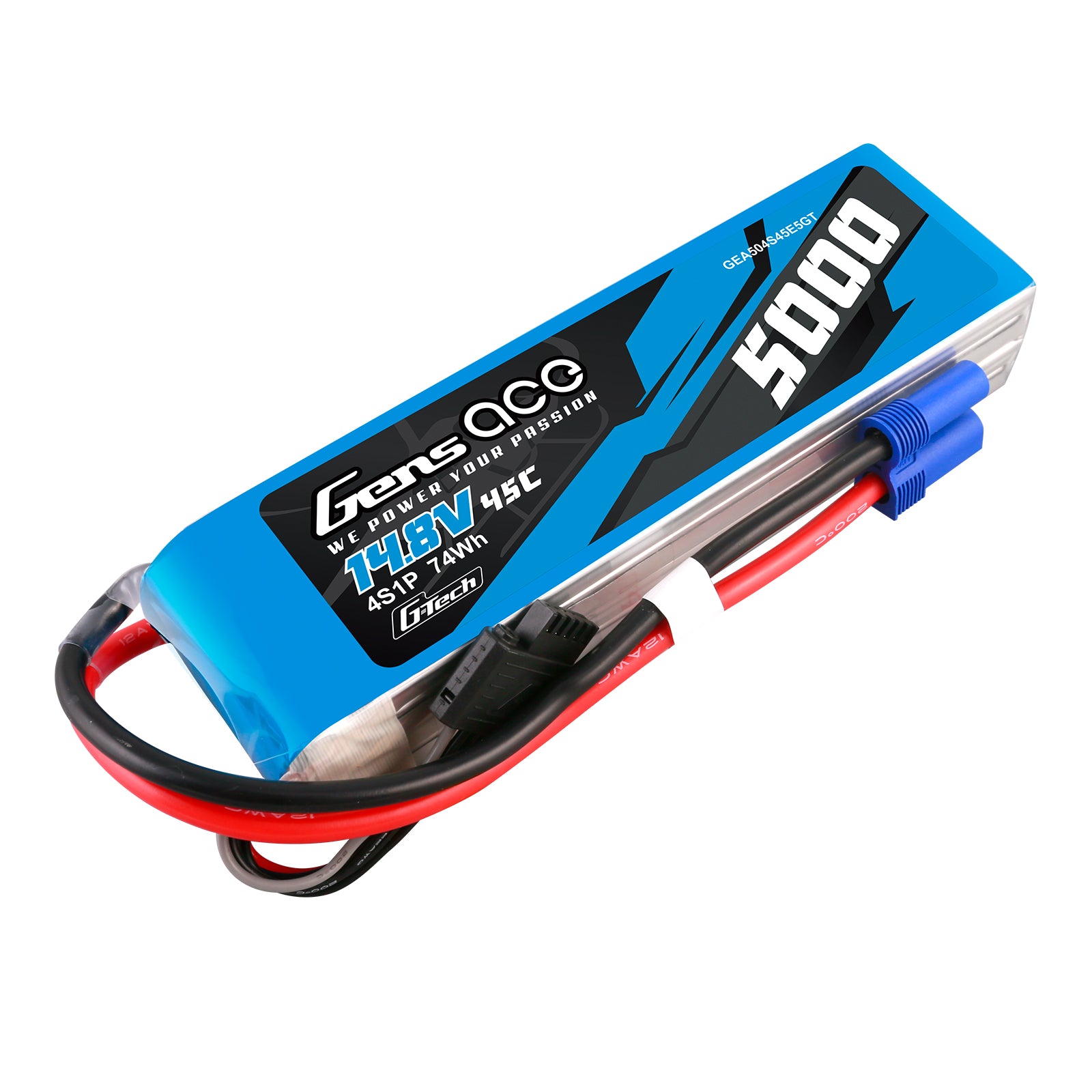 Gens ace 5000mAh 4S batterie RC 14,8V EC5 45C