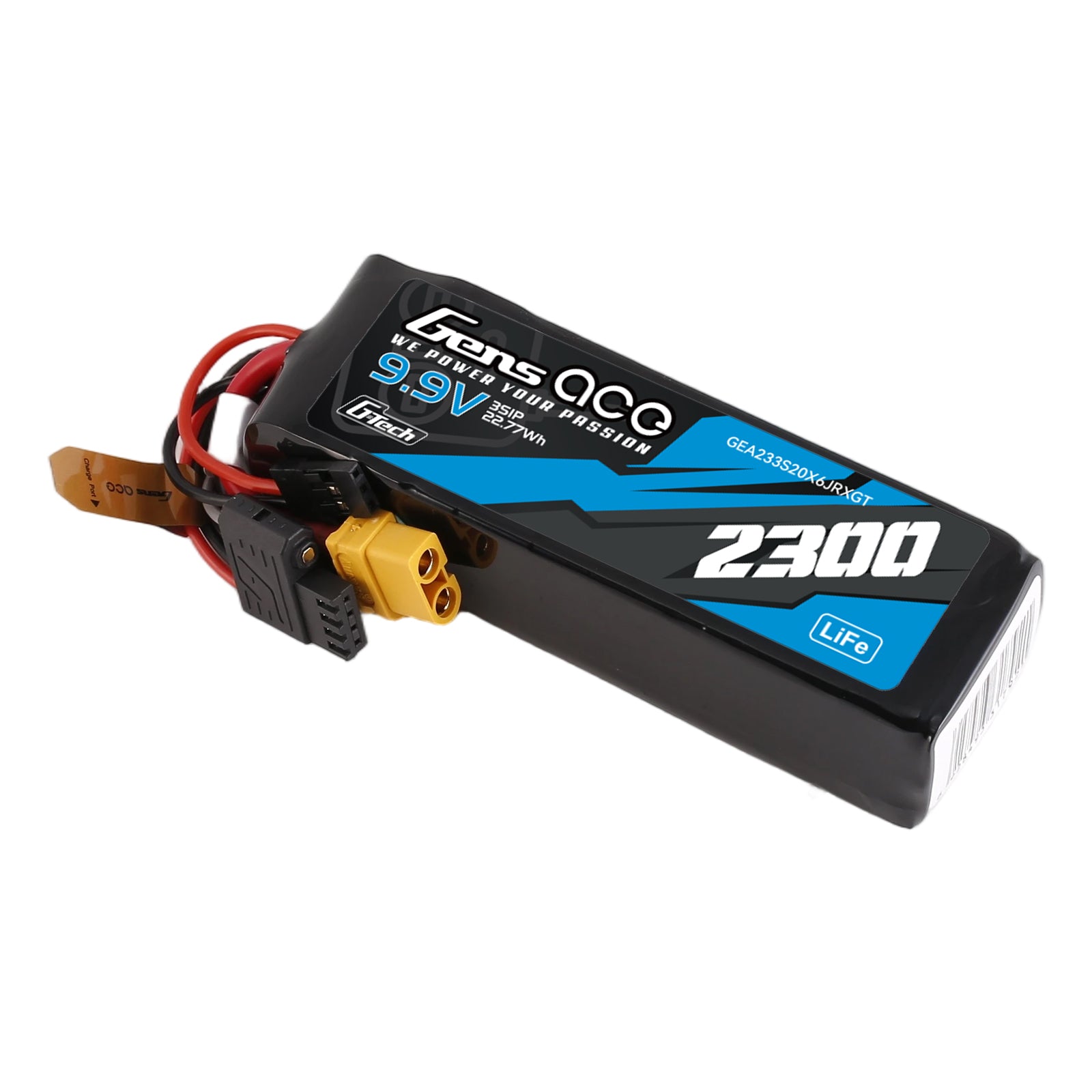 Gens Ace 2300mAh 3S 20C batterie LiFe 9,9V XT60 radio