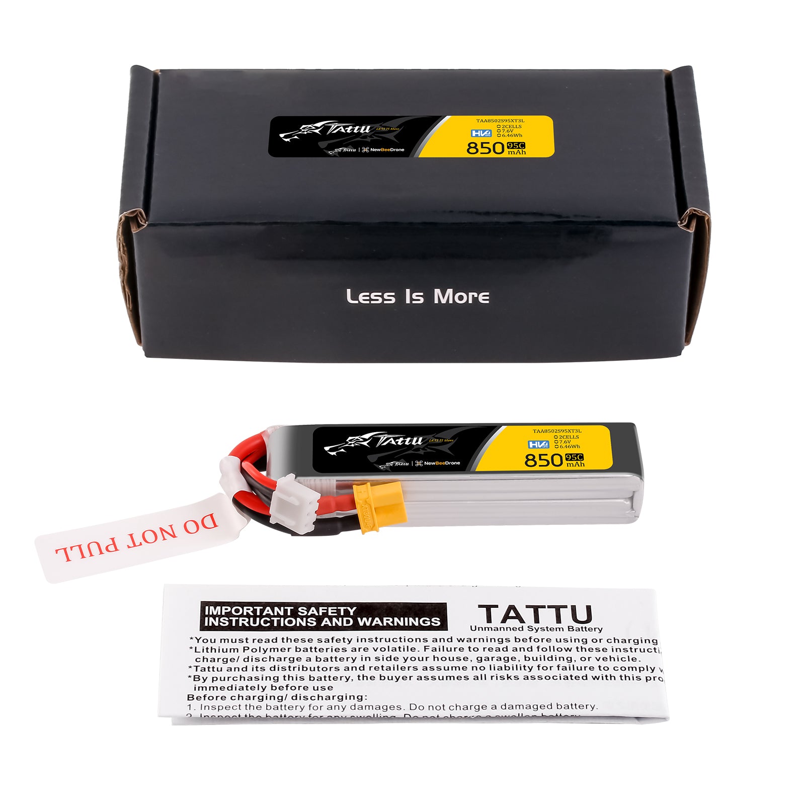 Tattu FPV Classic 850mAh 2S Batterie Lipo HV XT30