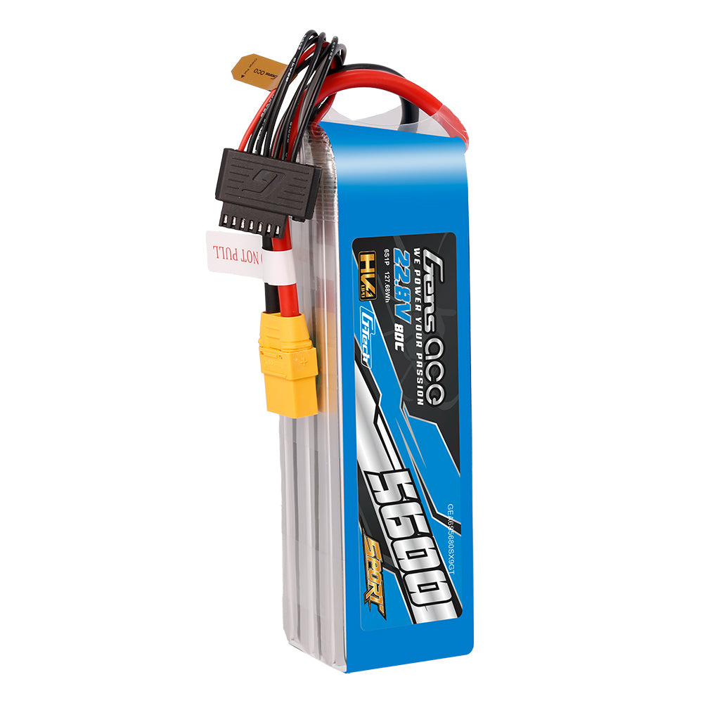 Gens Ace Sport 5600mAh 6S batterie LiPo 22.8V HV 80C XT90