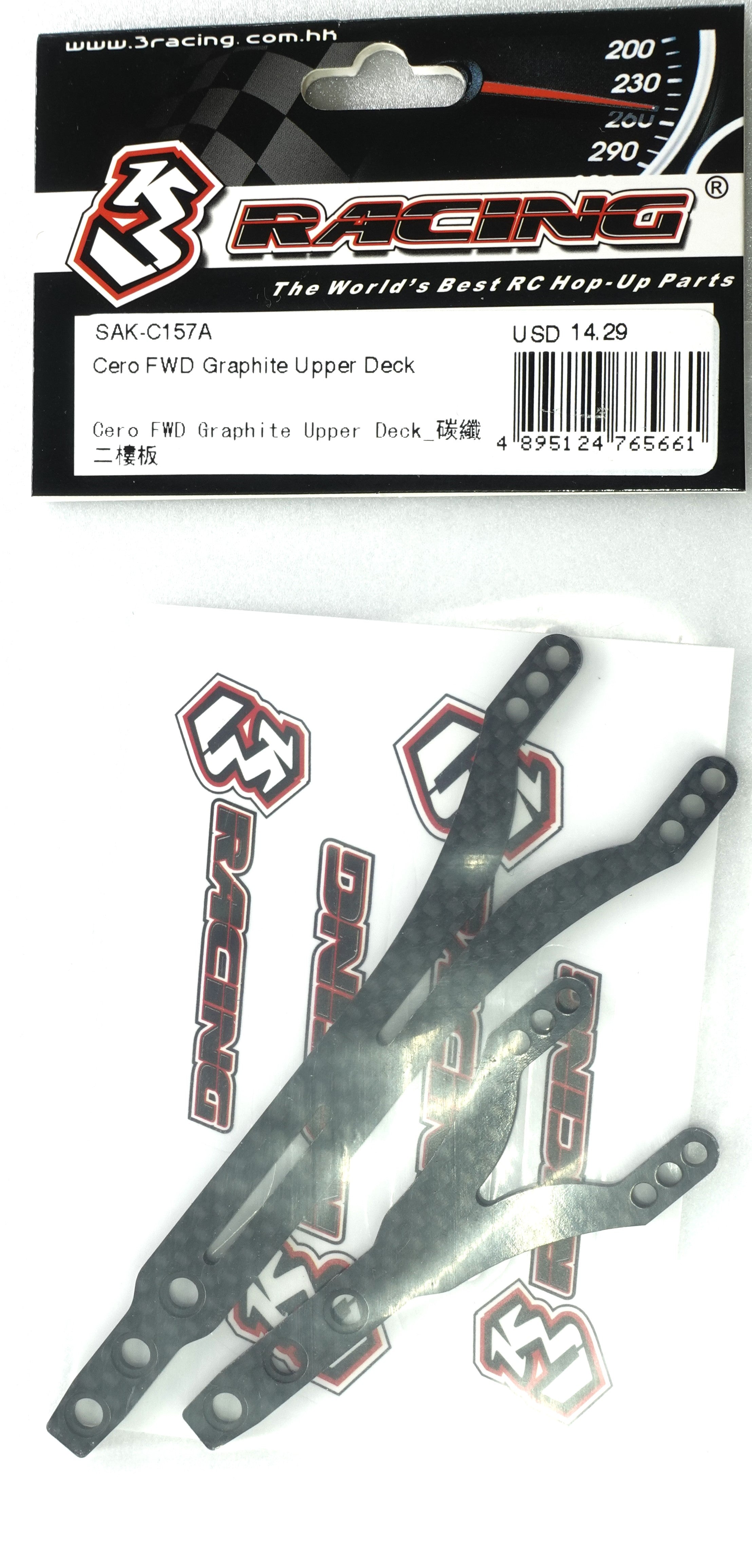 3Racing Cero SAK-C157A platine supérieure graphite FWD