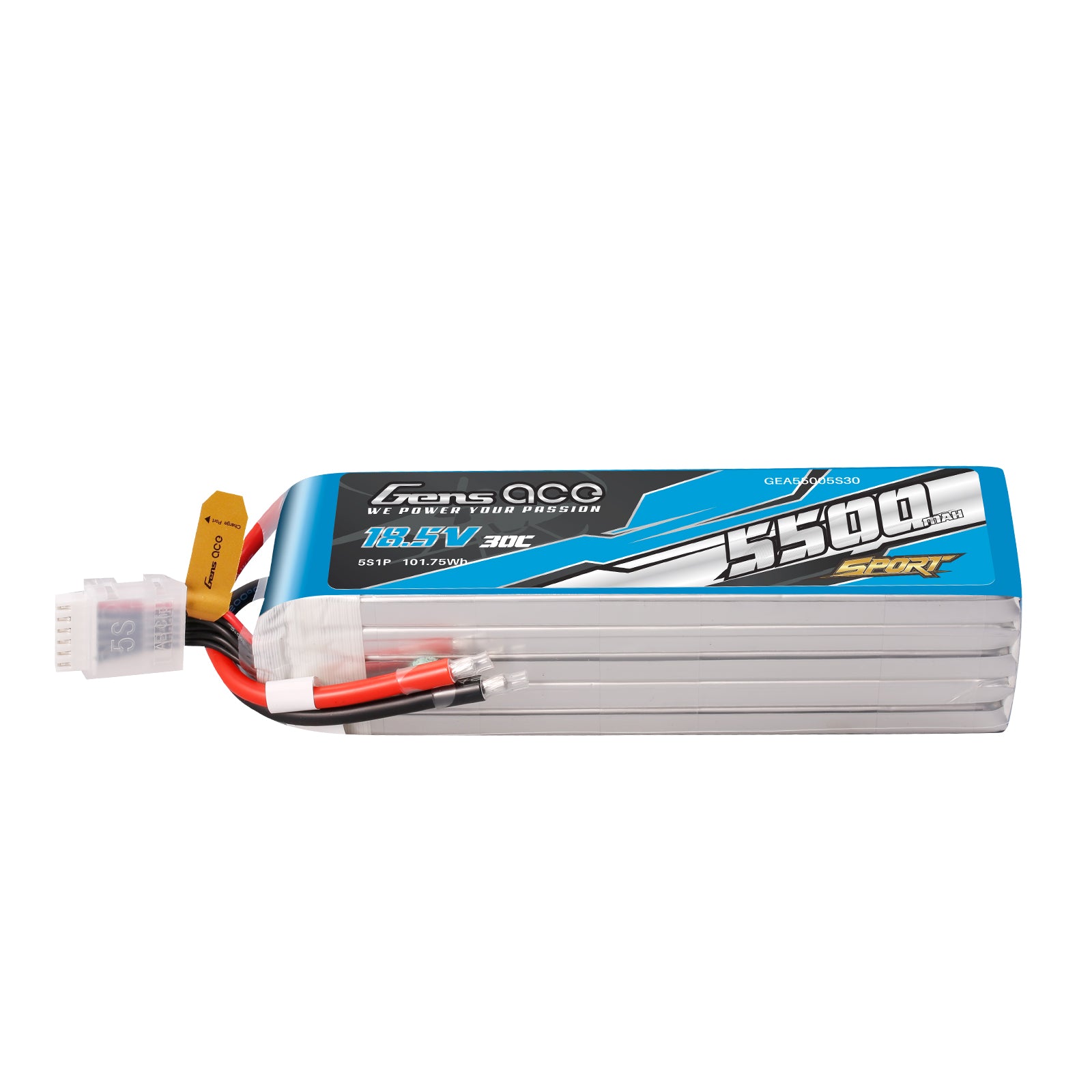 Gens Ace Sport 5500mAh 5S 30C batterie LiPo 18.5V F3A