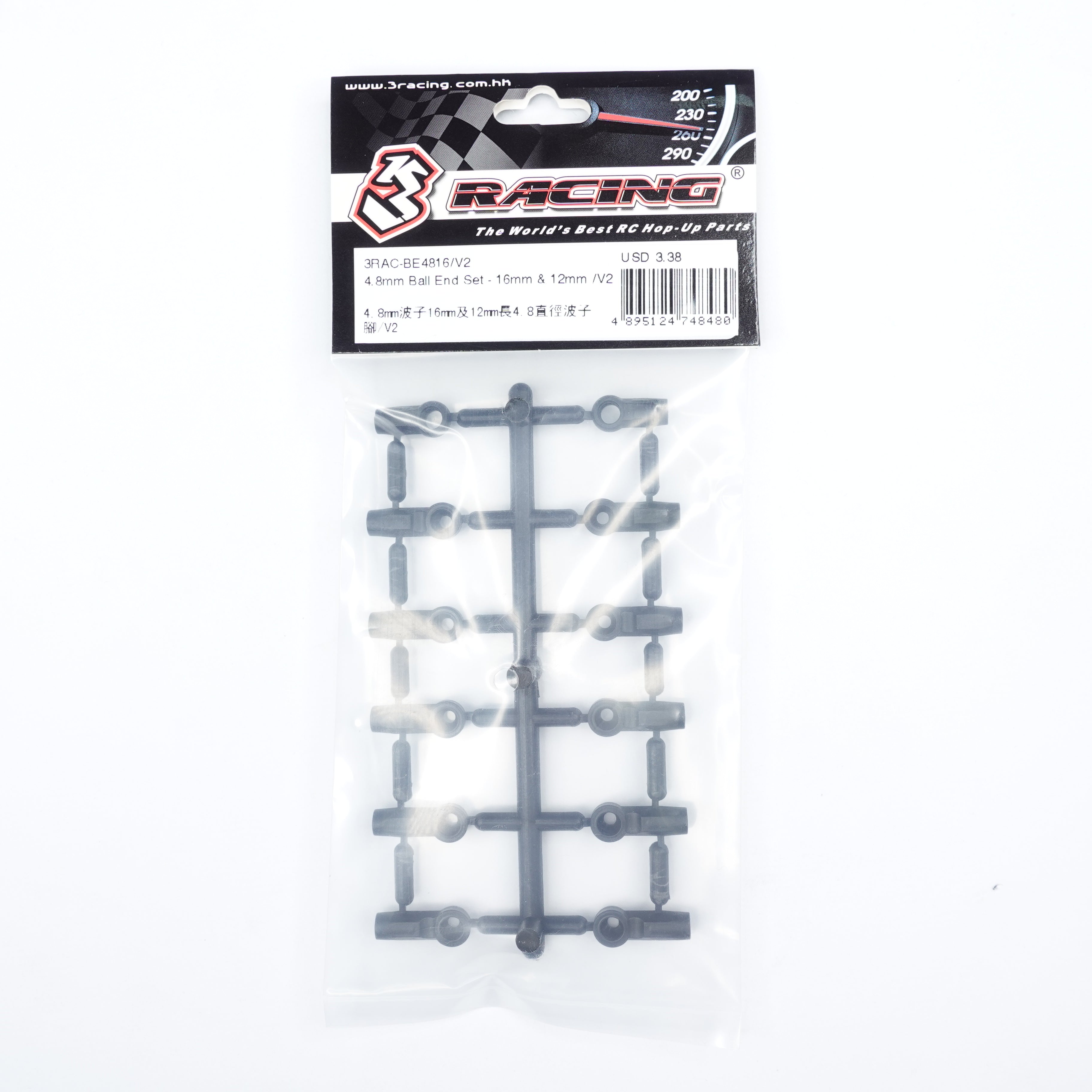 3Racing Parts BE4816/V2 kit chapes boule 4,8mm 12-16mm