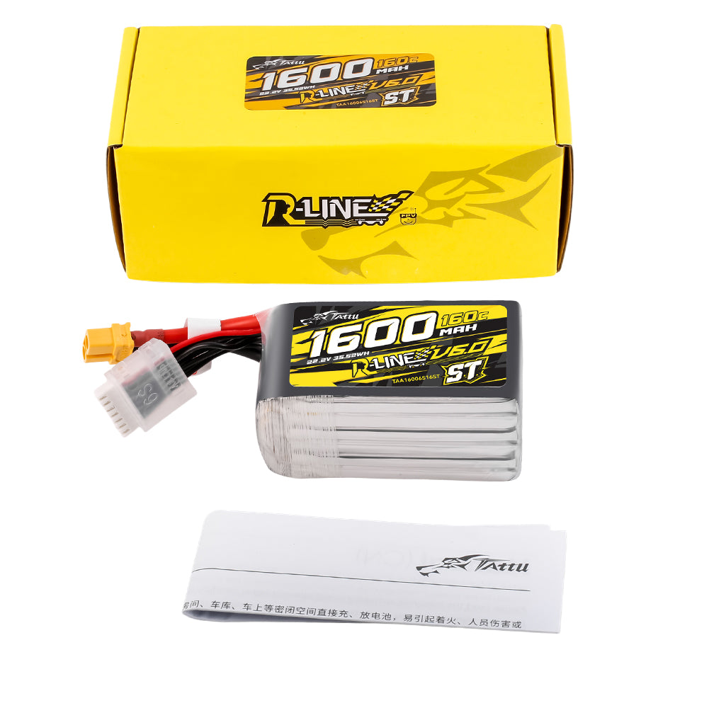 Tattu R-Line 1600mAh 6S 160C Batterie LiPo XT60 ST