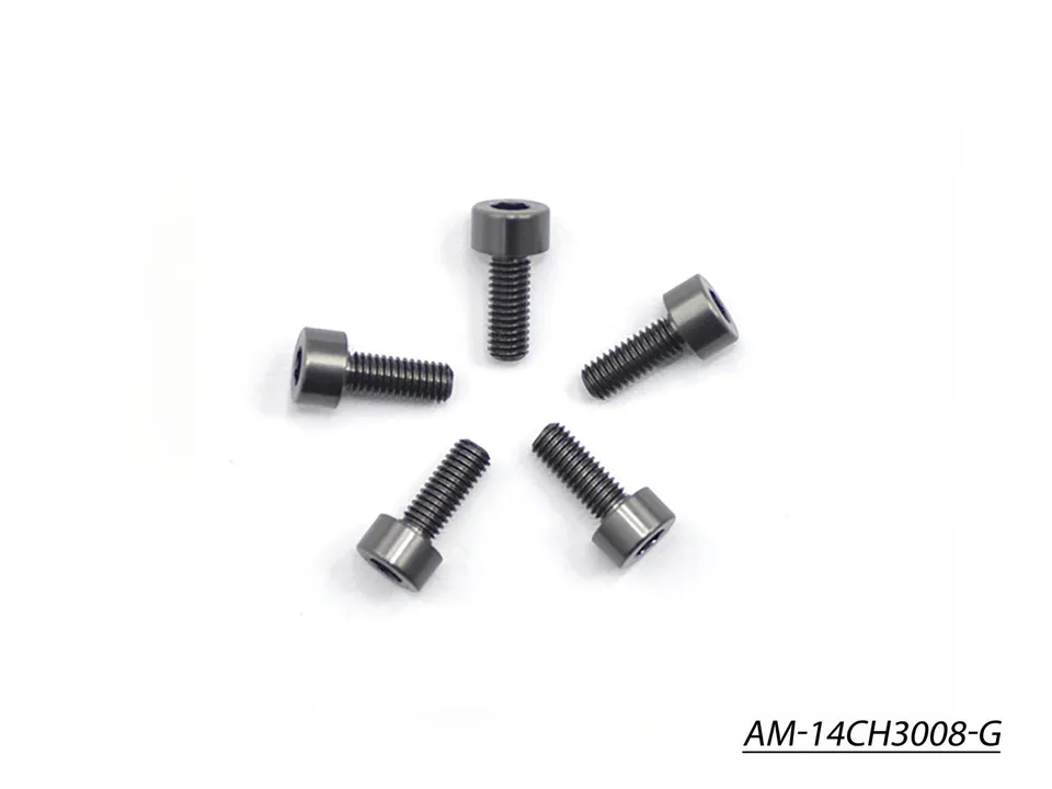 Arrowmax AM-14CH3008-G vis alu M3x8 tête cylindrique grise lot 5