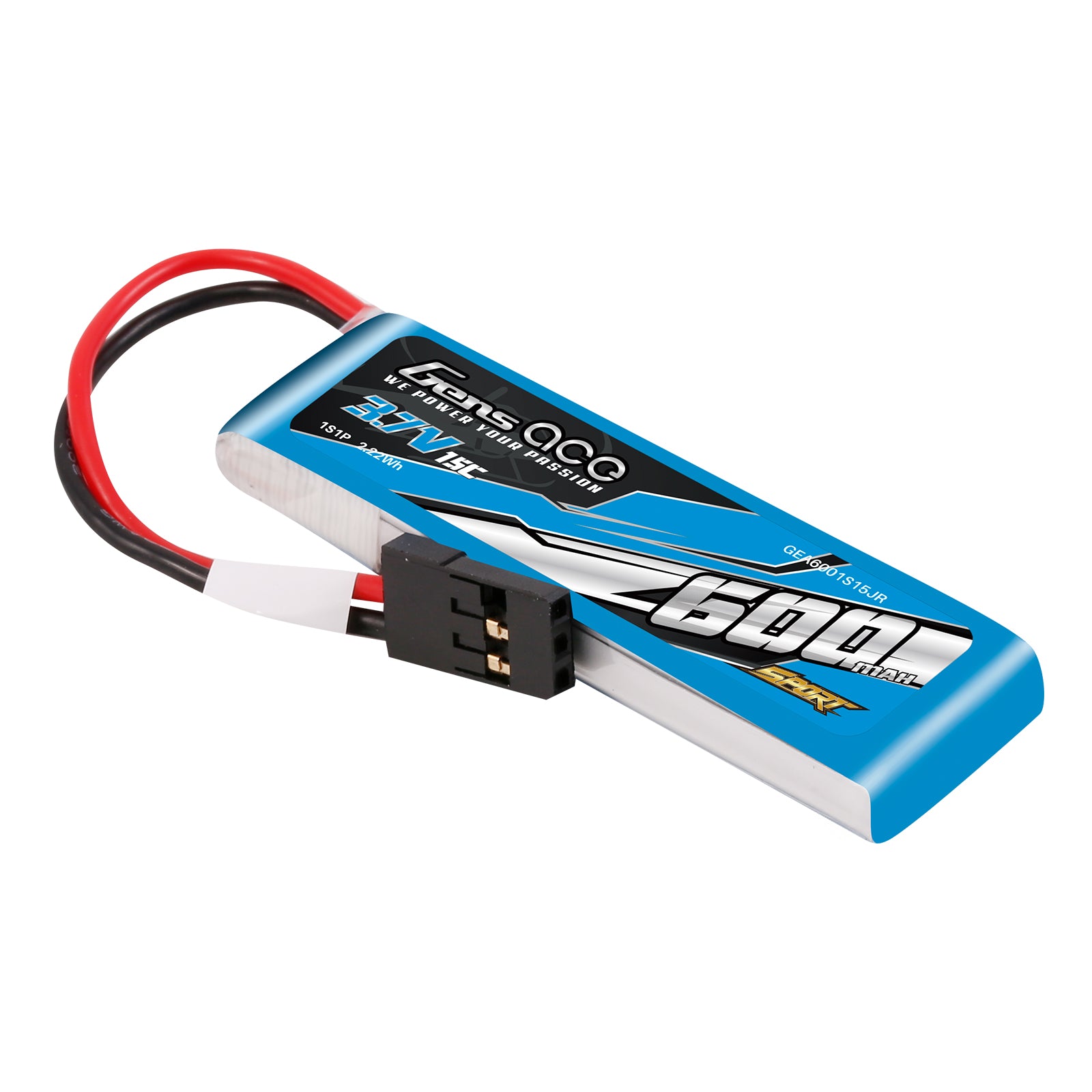 Gens Ace Sport batterie lipo 600mAh 1S JR 15C F3K