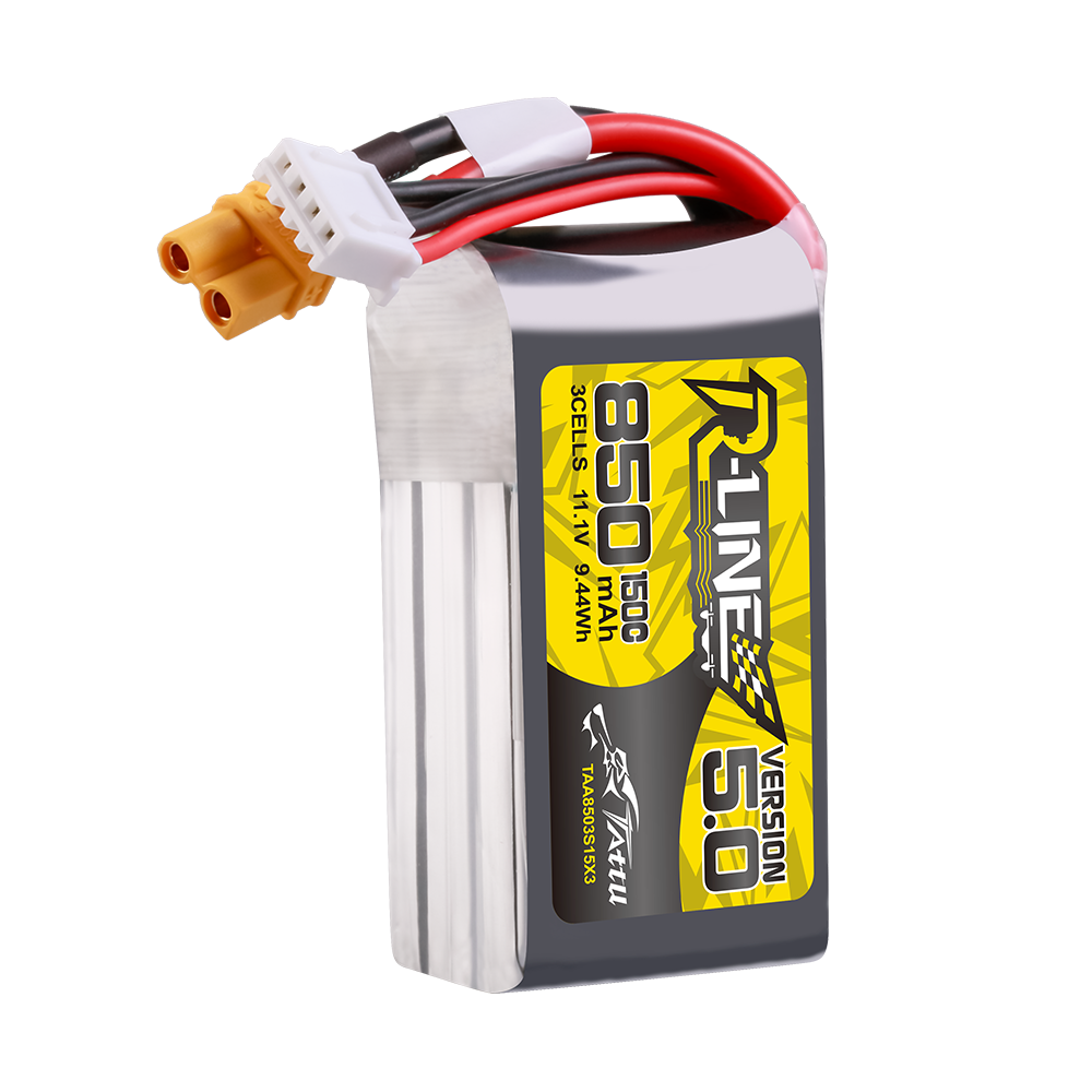 Tattu R-Line 5.0 850mAh 3S 150C batterie LiPo 11,1V XT30