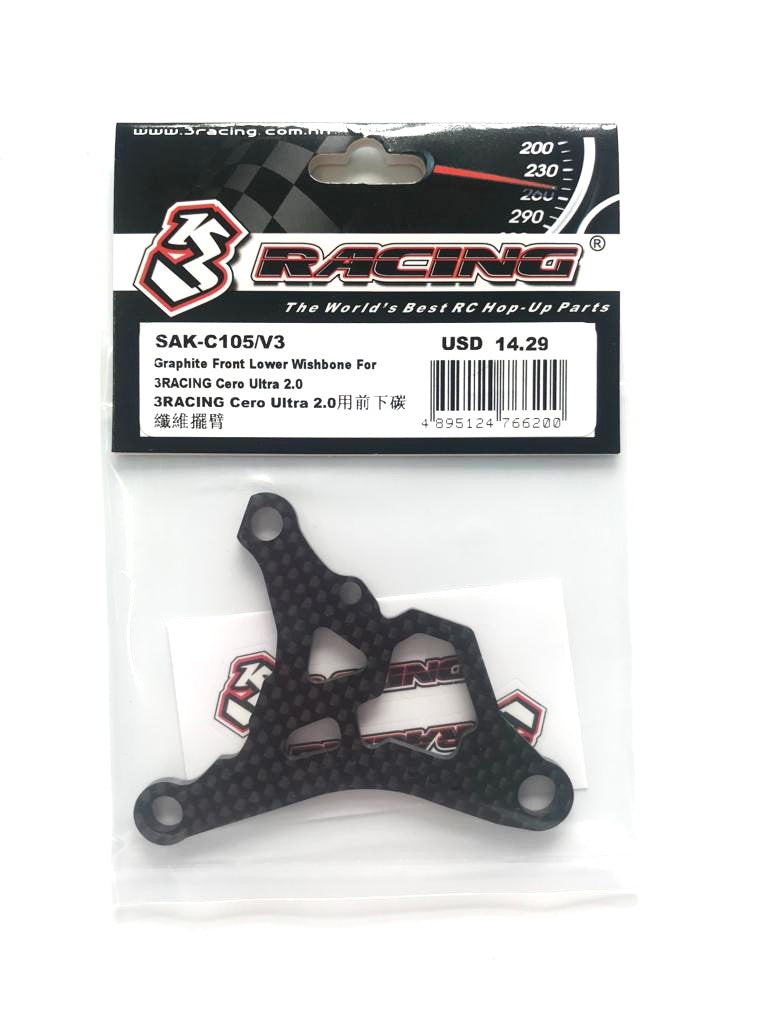 3Racing Cero SAK-C105/V3 Triangle Inférieur Graphite Ultra
