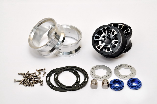Hobao 230117B Roues Beadlock 1.9 6 Branches Noires