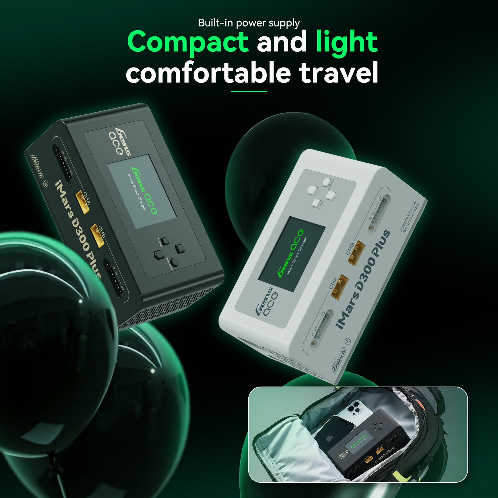 Gens Ace iMars D300 Plus Chargeur Smart 2 Voies Noir