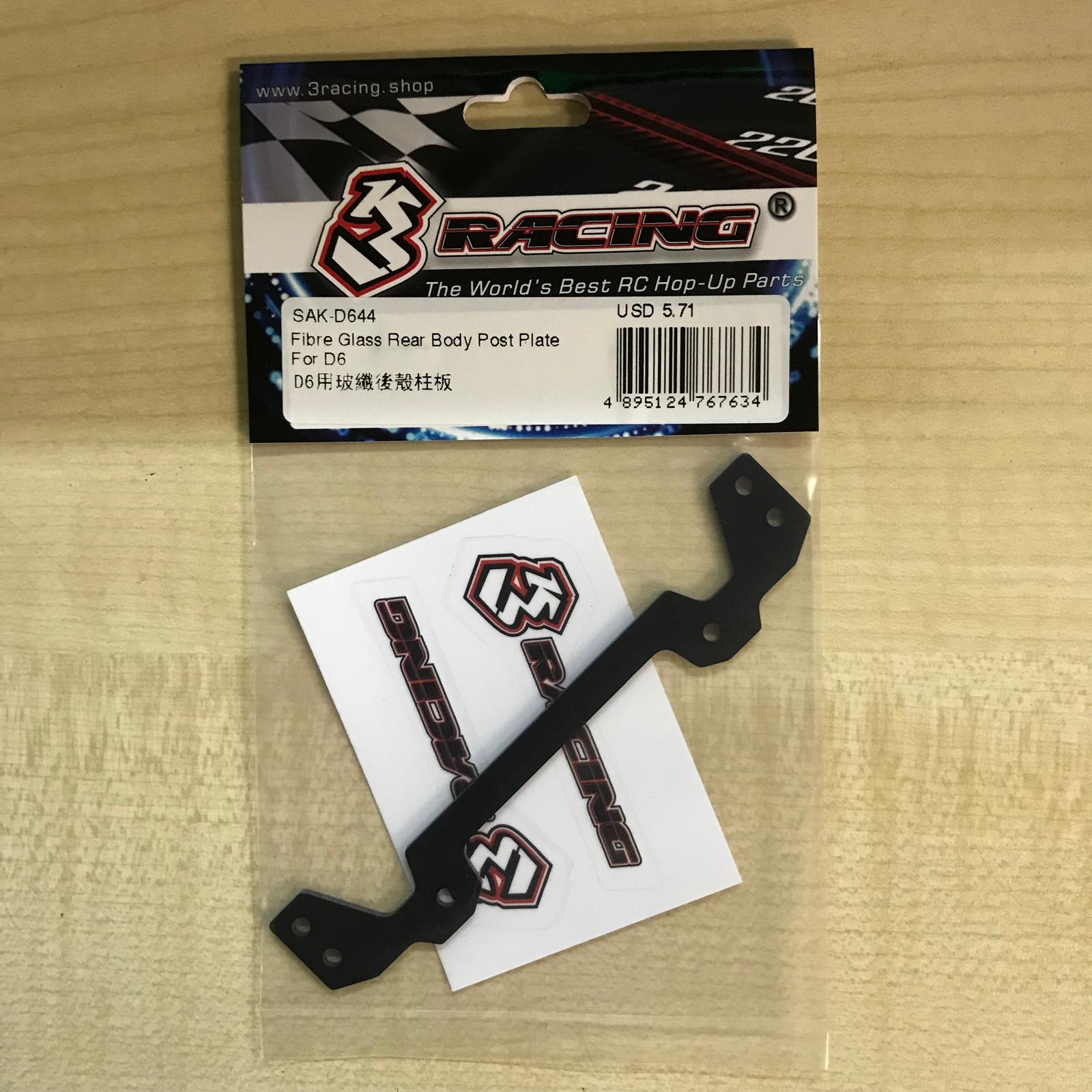 3Racing Sakura SAK-D644 plaque carrosserie arrière fibre