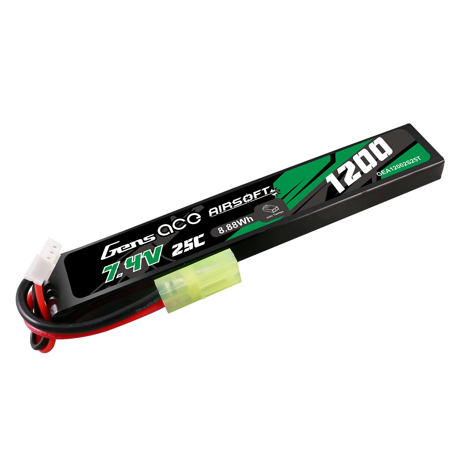 Gens Ace Airsoft 1200mAh 2S 25C batterie LiPo 7.4V Tamiya