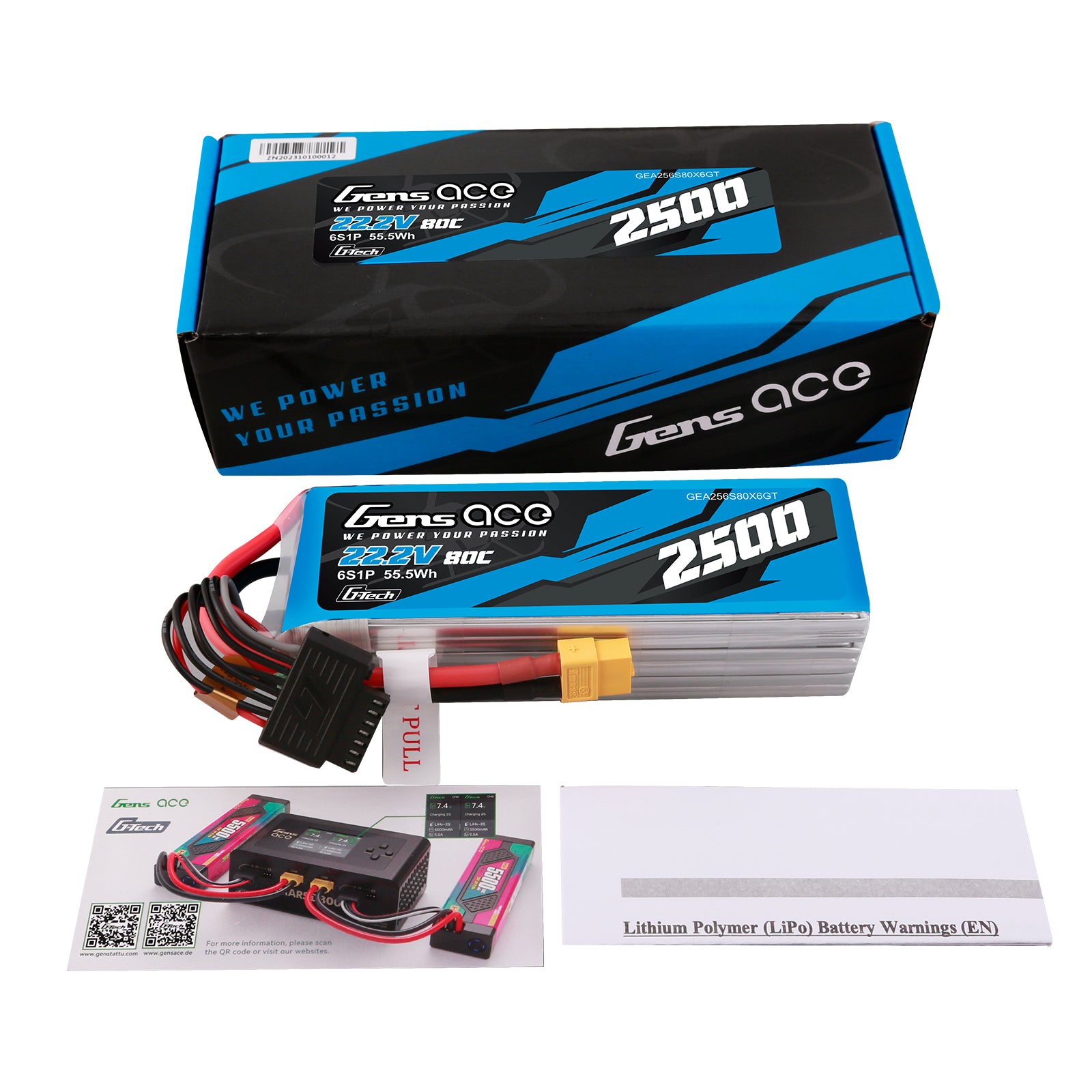 Gens ace Air Classic 2500mAh 6S batterie lipo XT60 heli