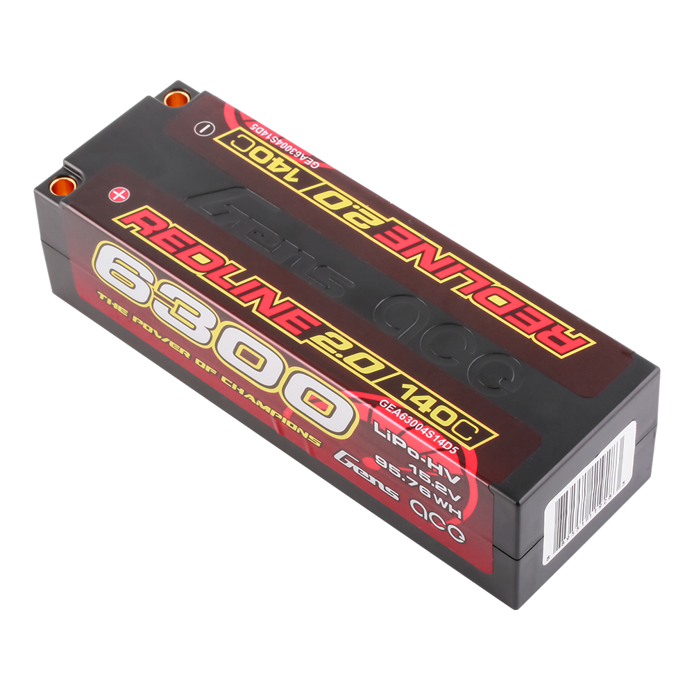 Gens Ace Redline 2.0 6300mAh 4S 140C batterie LiPo HV Bullet
