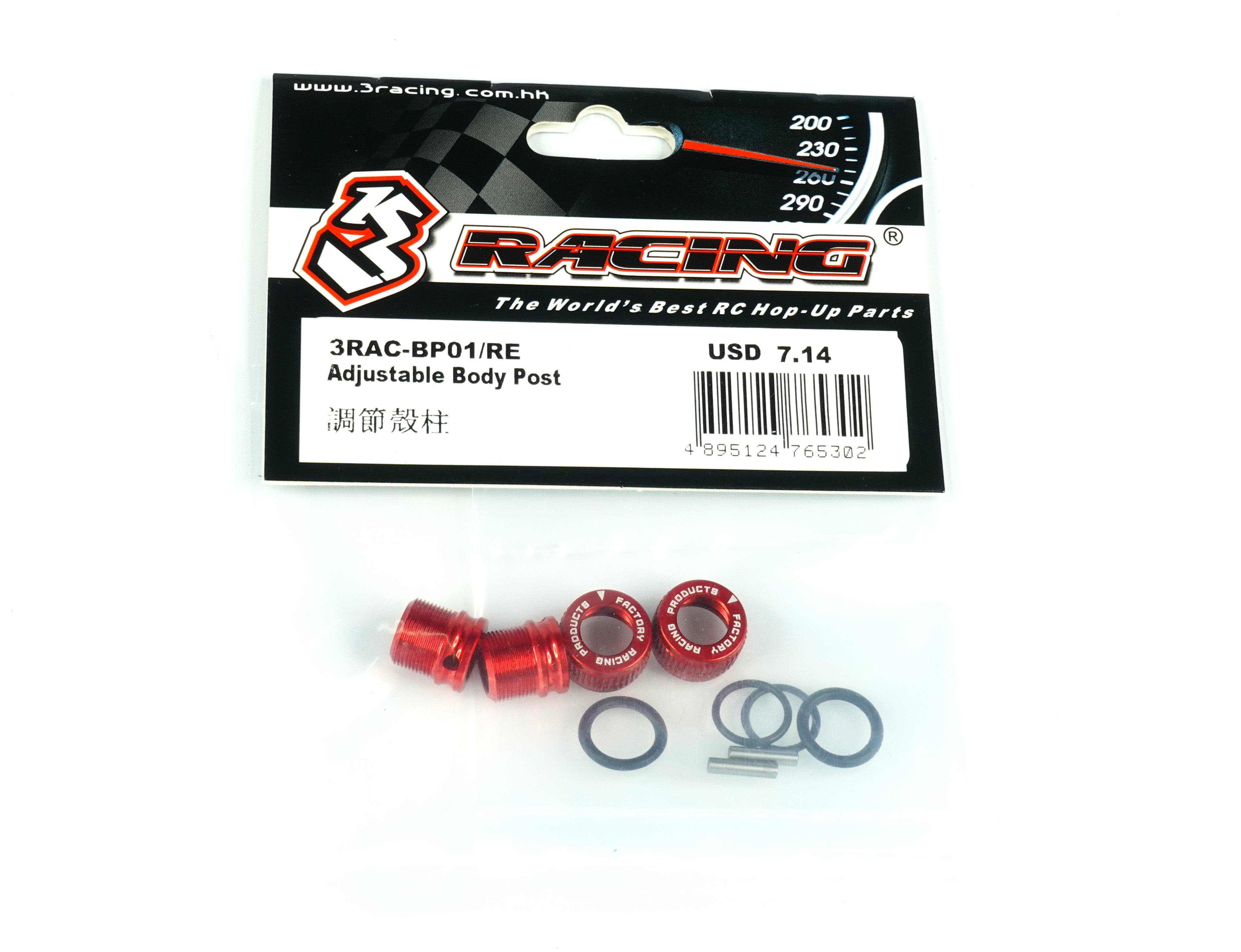 3RACING PARTS 3RAC-BP01 plot carrosserie réglable rouge