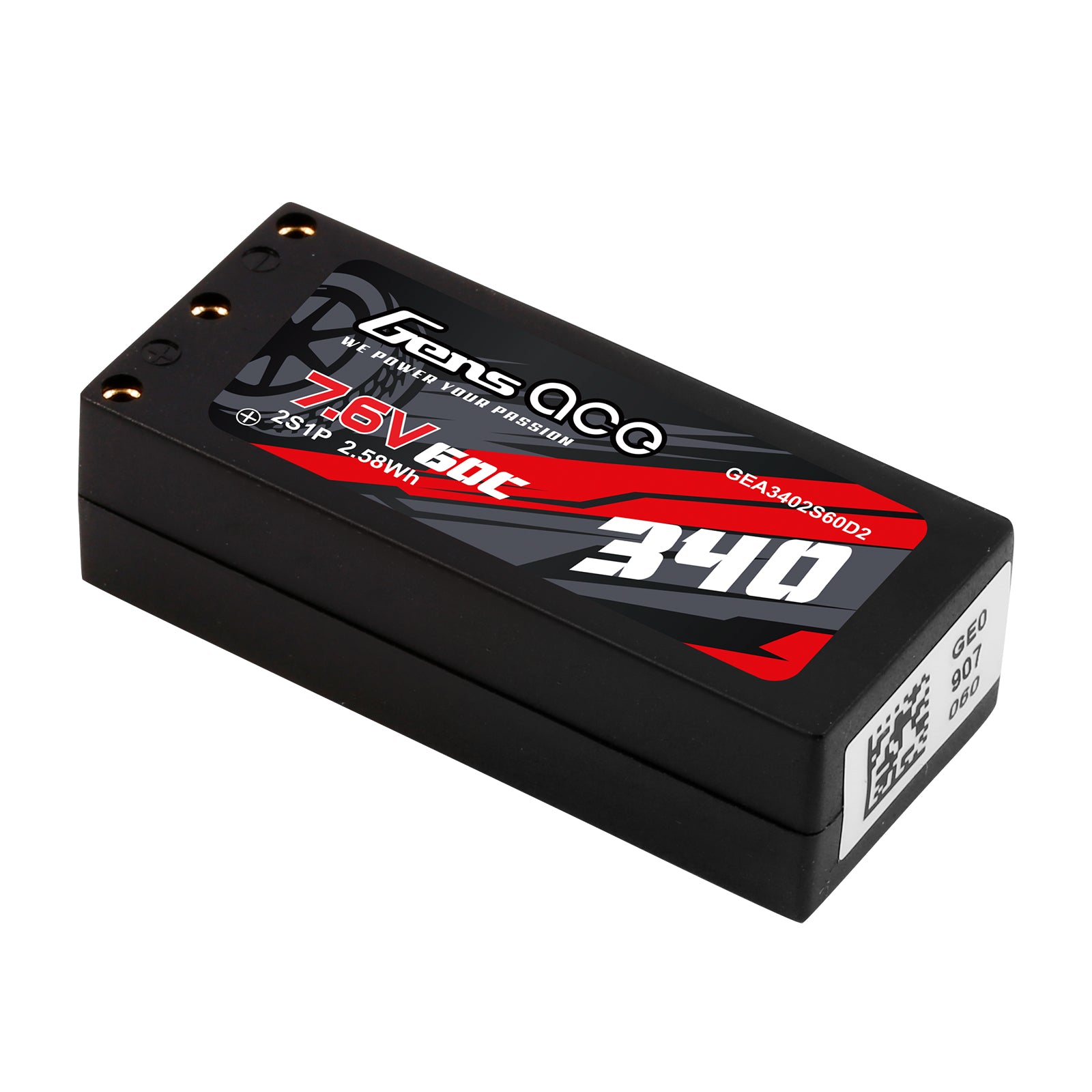Gens Ace Car Classic 340mAh 2S HV 60C Batterie Lipo mini RC