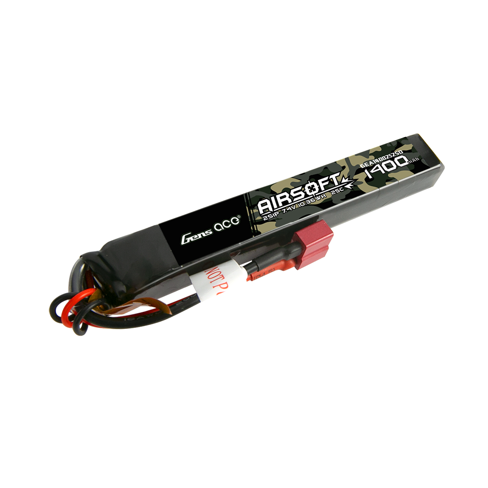Gens Ace Airsoft Battery 1400mAh 2S batterie lipo 7.4V Deans