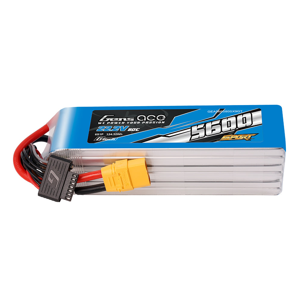 Gens Ace Sport 5600mAh 6S 80C batterie LiPo XT90 hélico 700