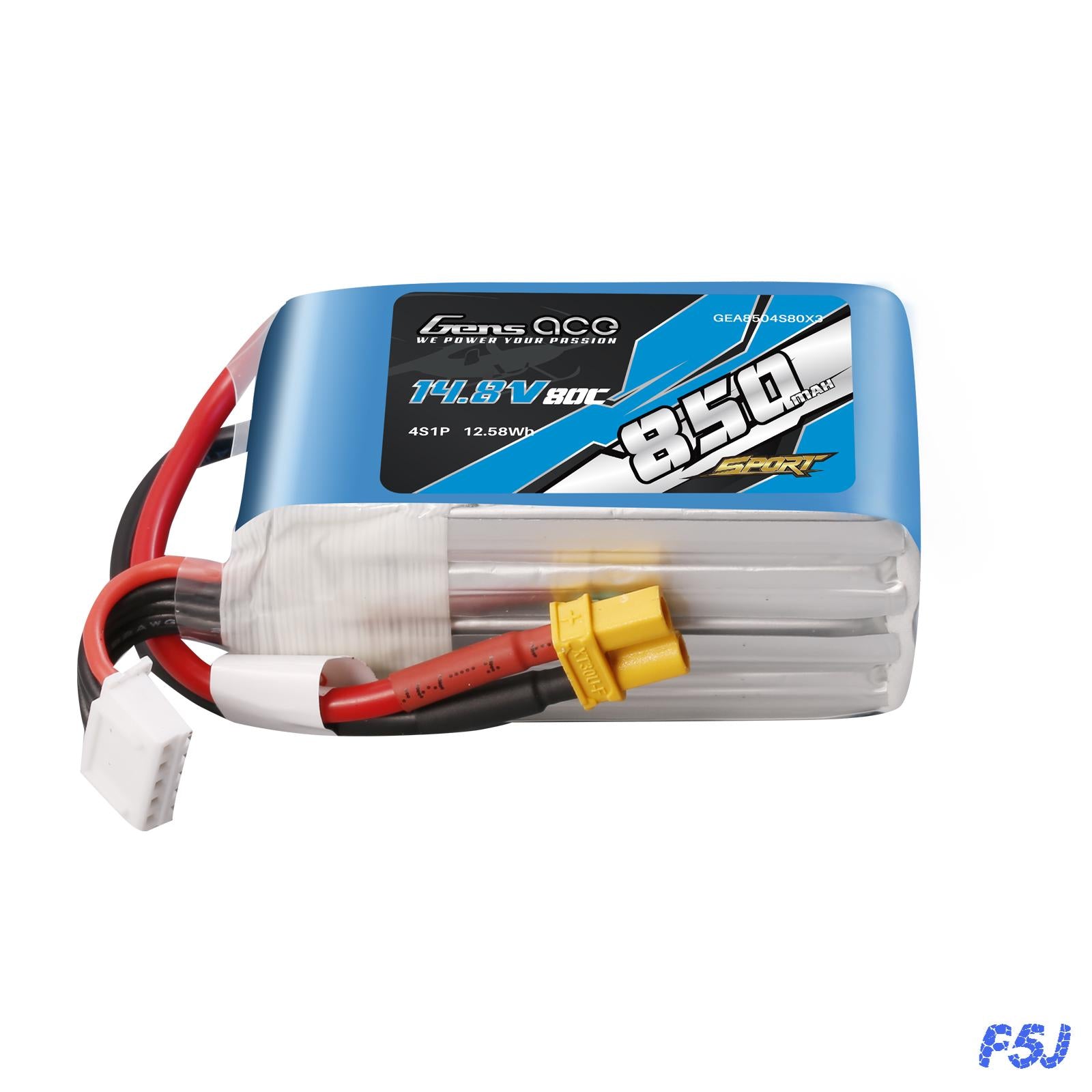 Gens Ace Sport 850mAh 4S batterie lipo 14.8V 80C XT30