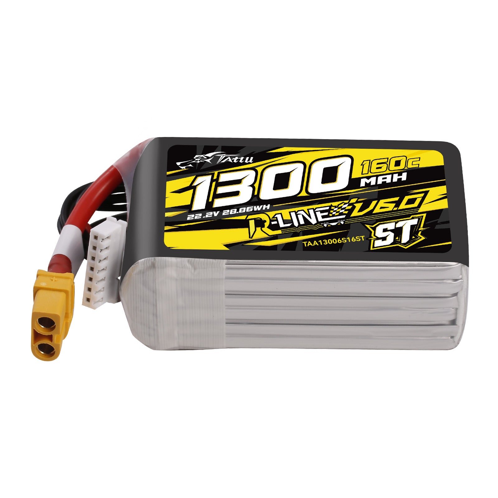 Tattu R-Line 6.0 1300mAh 6S 160C batterie LiPo XT60