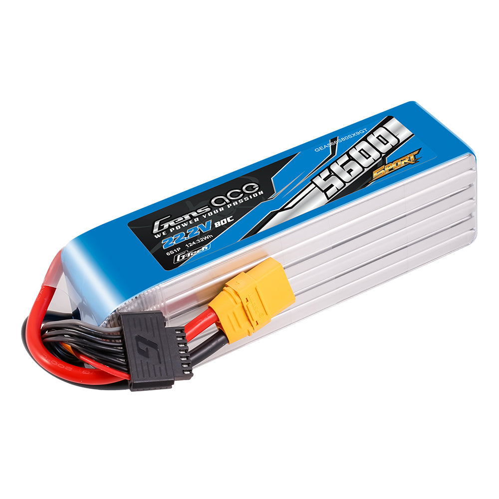 Gens Ace Sport 5600mAh 6S 80C batterie LiPo XT90 hélico 700
