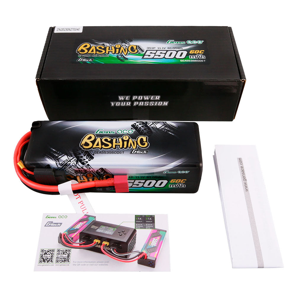 Gens Ace Bashing batterie LiPo 3S 5500mAh Deans hardcase