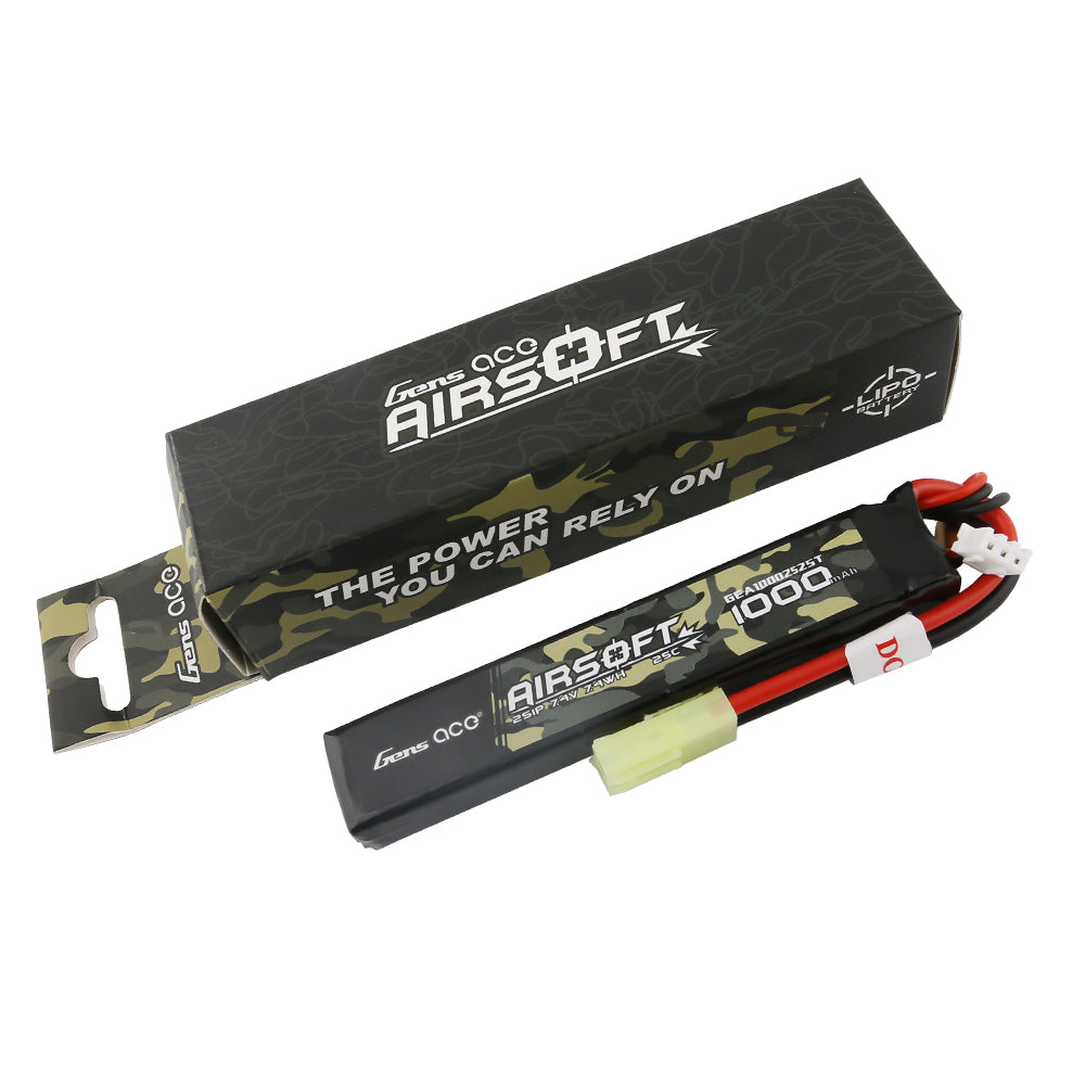 Gens Ace Airsoft 1000mAh 2S batterie LiPo 7.4V Tamiya
