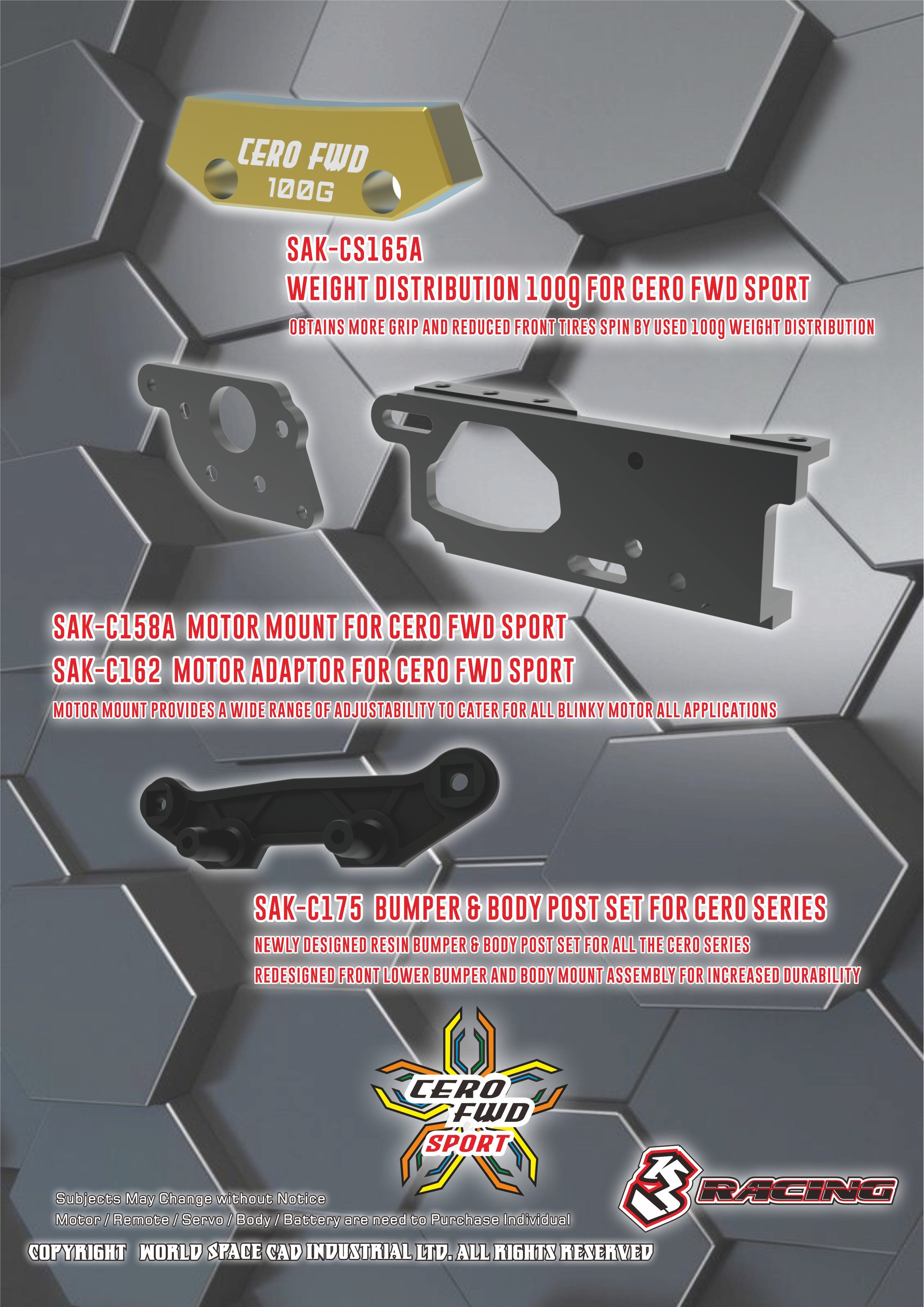 3Racing KIT-CERO FWD Sport Châssis Touring 1/10 Traction