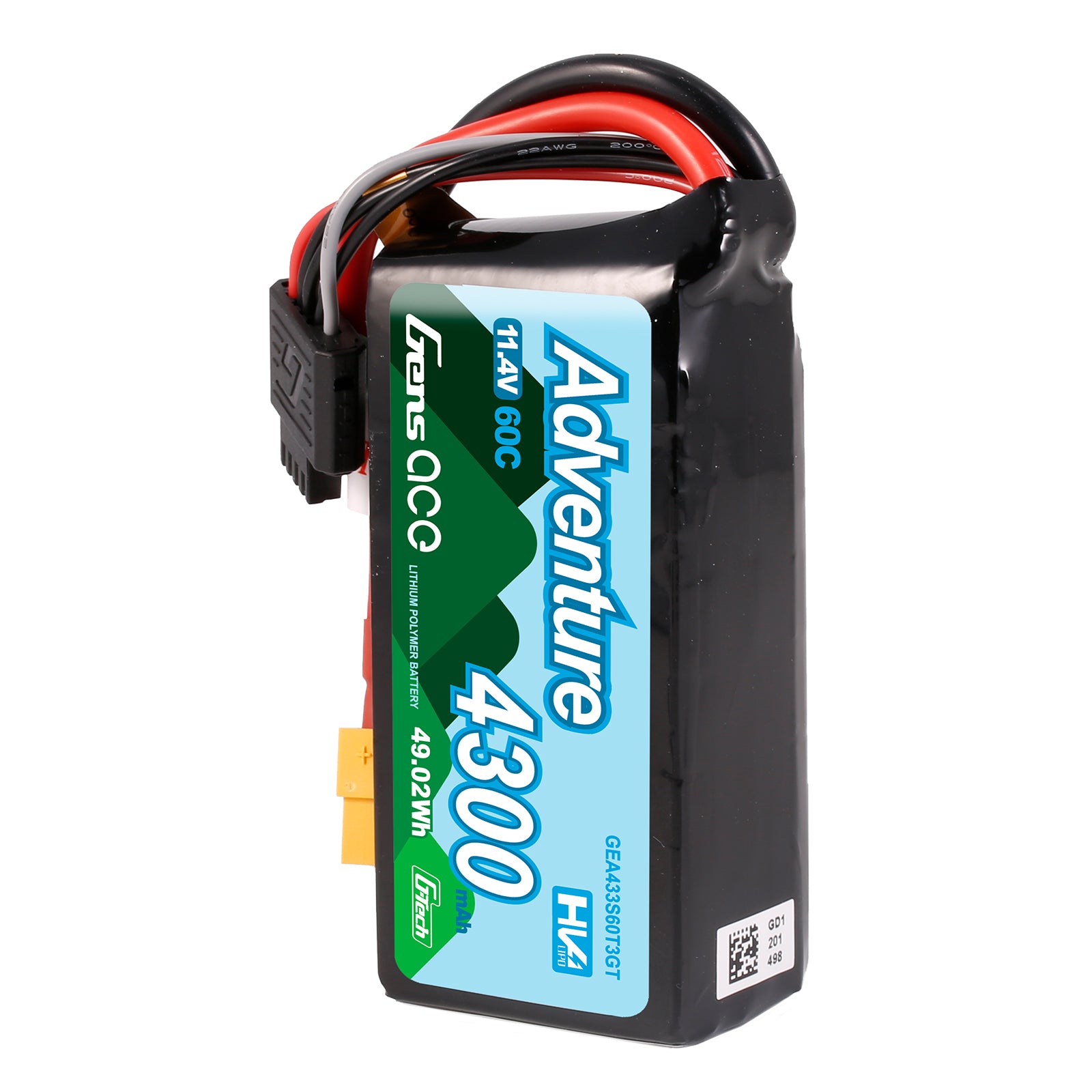 Gens Ace Adventure 4300mAh 3S 60C Batterie Lipo 11.4V XT60