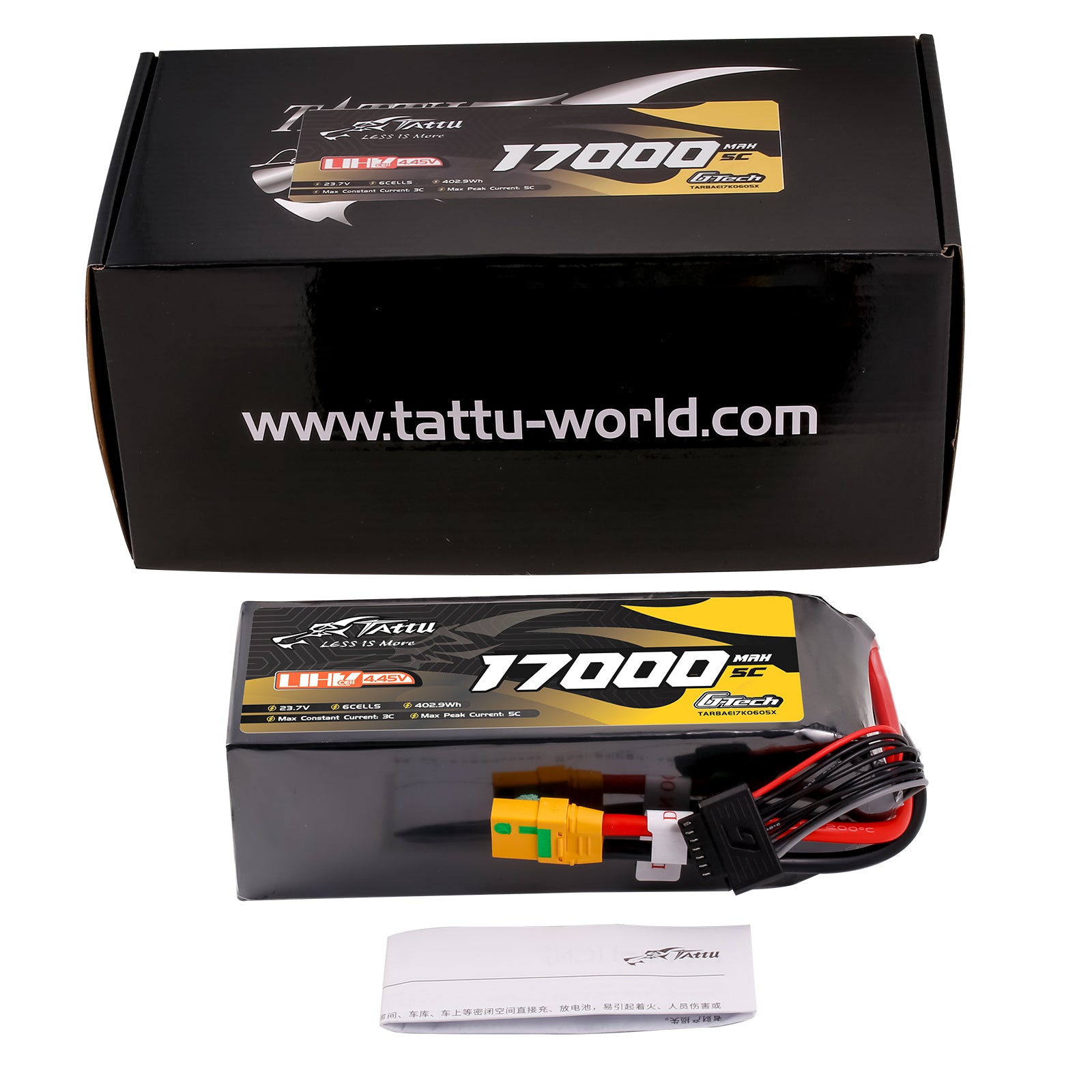 Tattu UHV 17000mAh 6S 5C batterie Lipo XT90S-F G-Tech