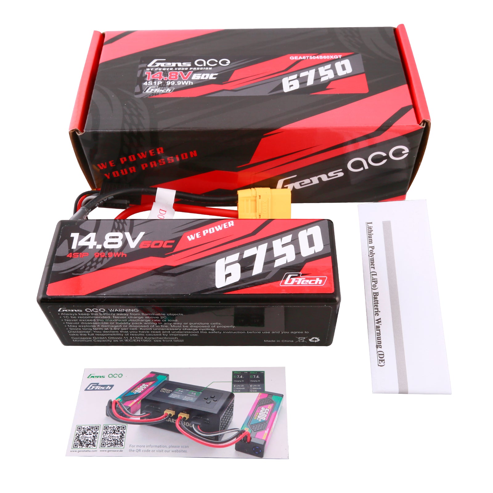 Gens Ace Car Classic 6750mAh 4S 60C Batterie Lipo XT90