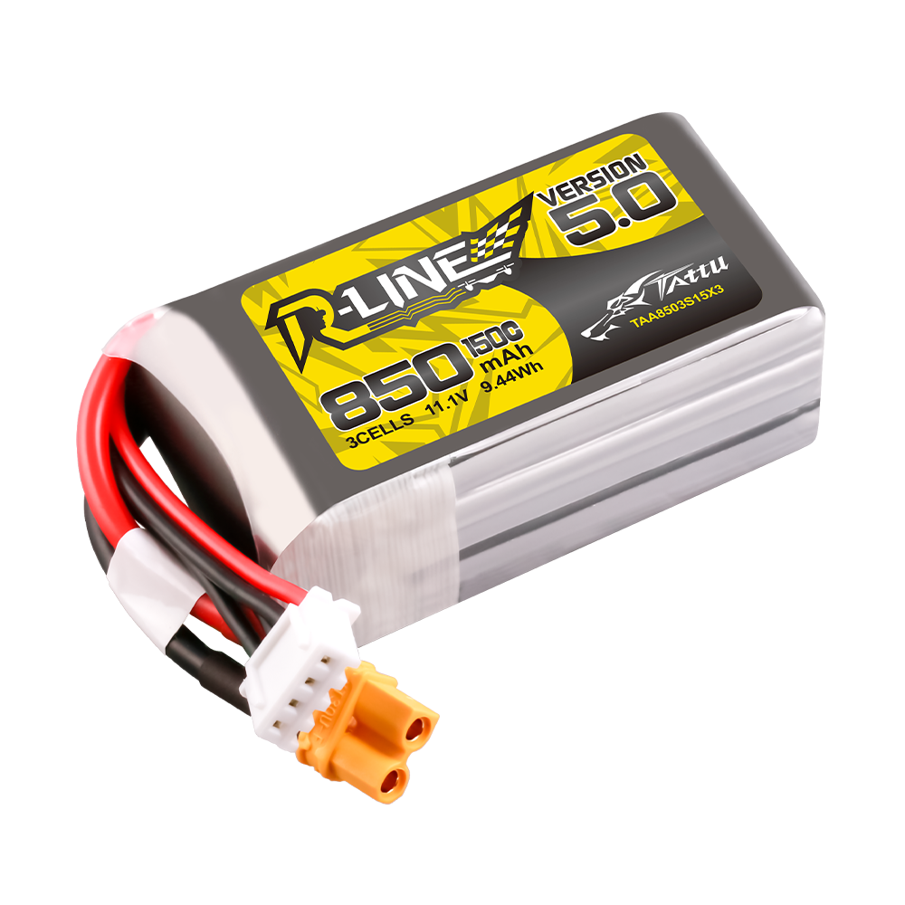 Tattu R-Line 5.0 850mAh 3S 150C batterie LiPo 11,1V XT30
