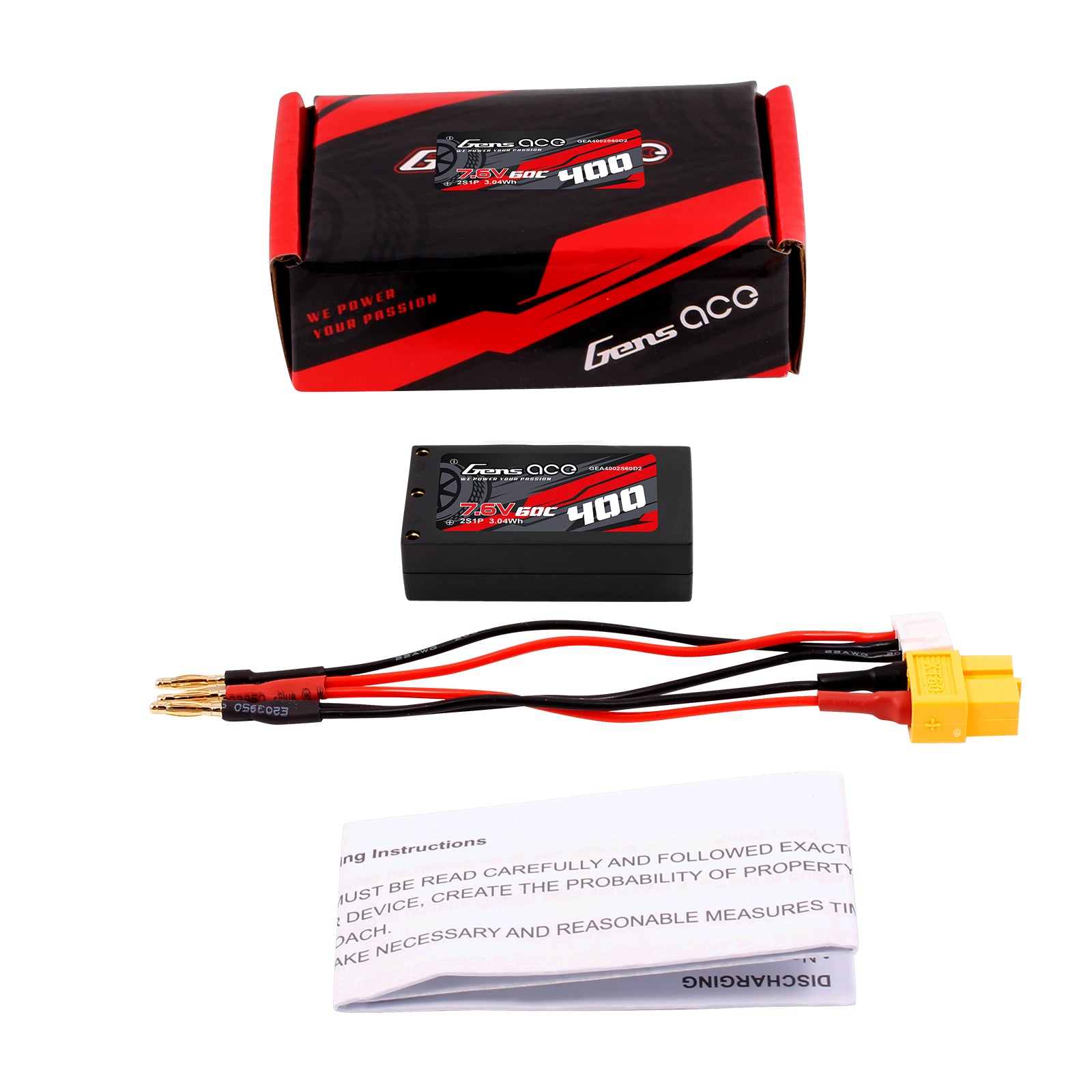 Gens Ace Car Classic 400mAh 2S Batterie LiPo 7,6V 60C