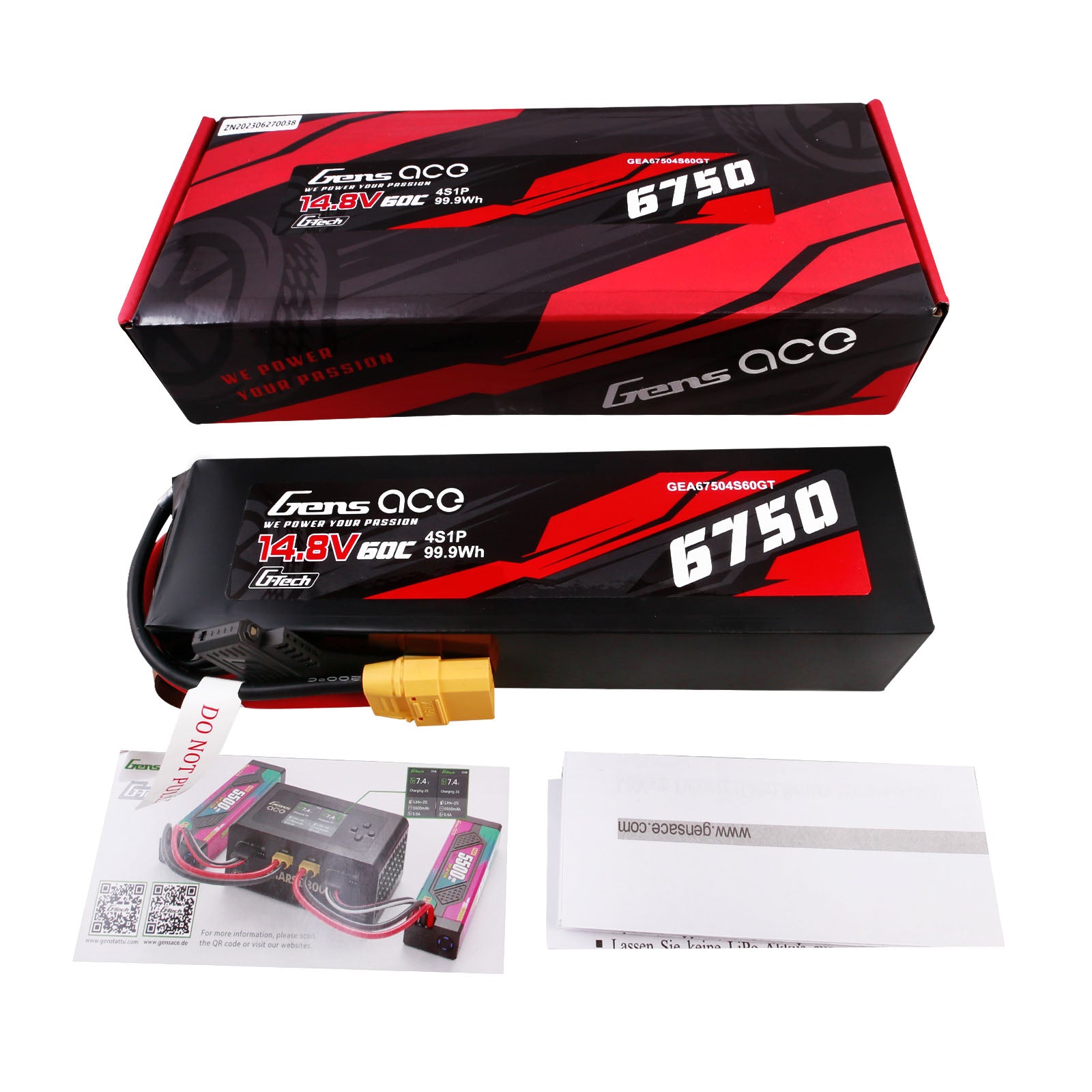 Gens Ace Car Classic 6750mAh 4S batterie lipo 60C XT90
