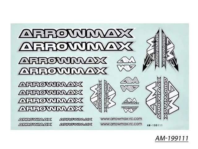 Arrowmax Team Decal planche stickers argent 14x21 cm
