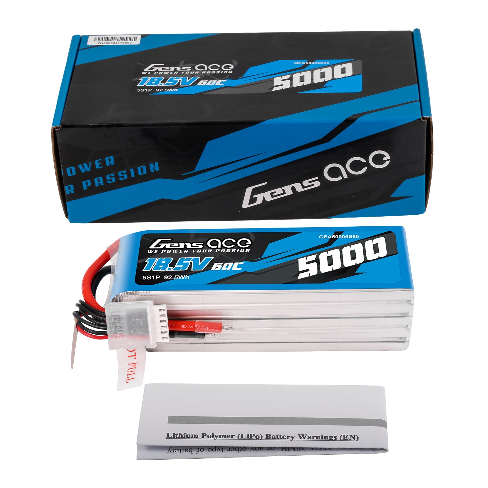 Gens Ace Sport Series 5000mAh 5S 60C batterie LiPo F3A