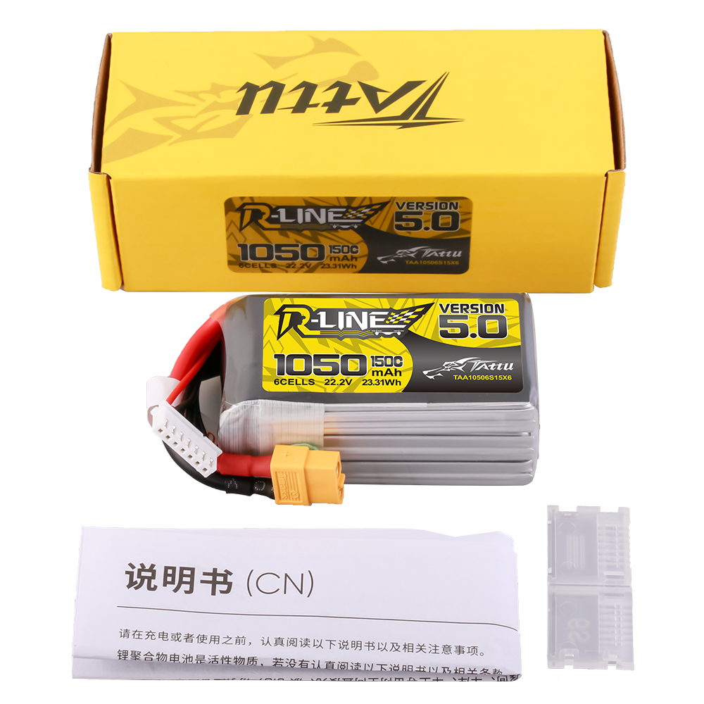 Tattu R-Line 5.0 1050mAh 6S 150C batterie Lipo XT60