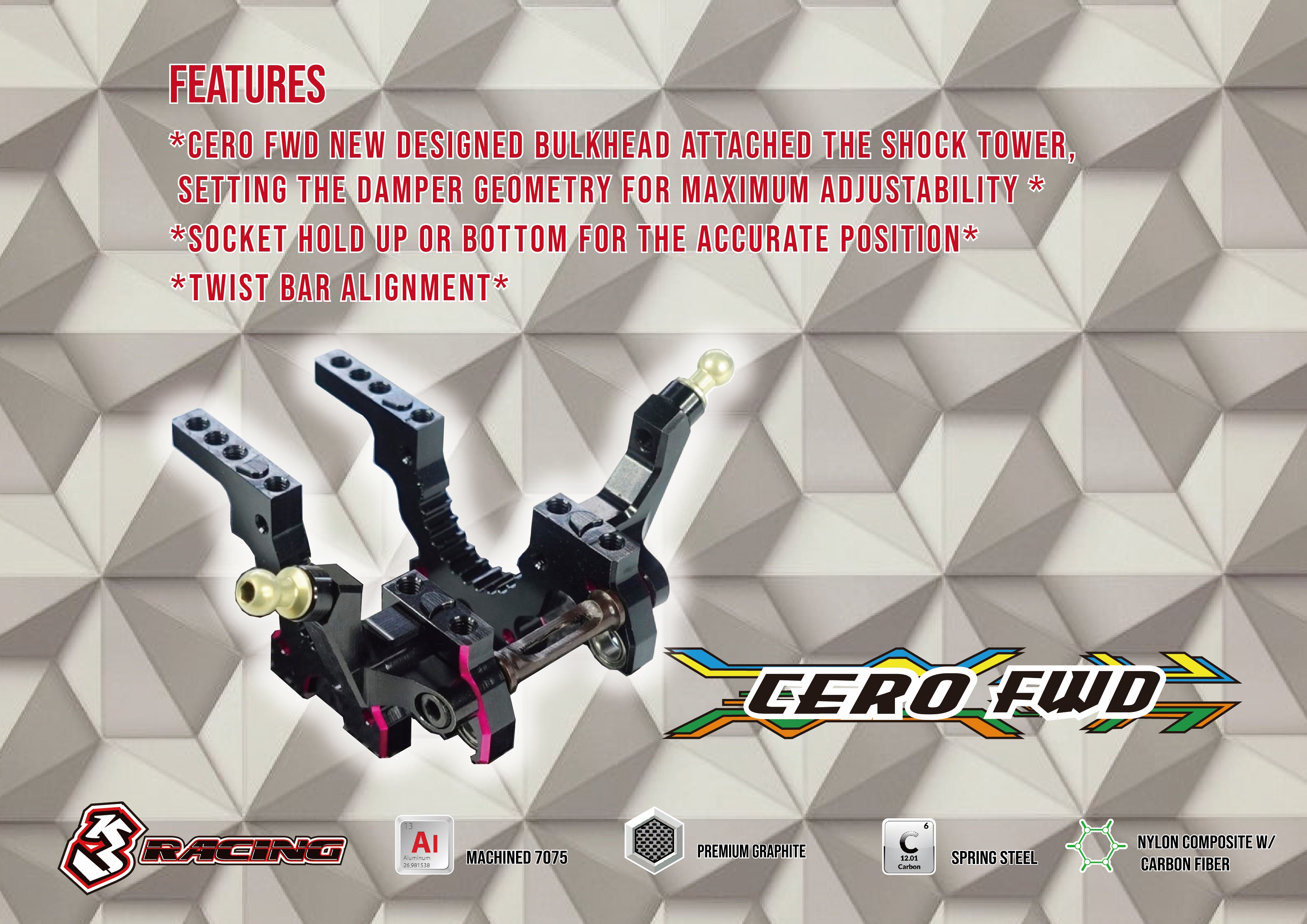 3Racing KIT-CERO Ultra FWD kit voiture RC traction 1/10